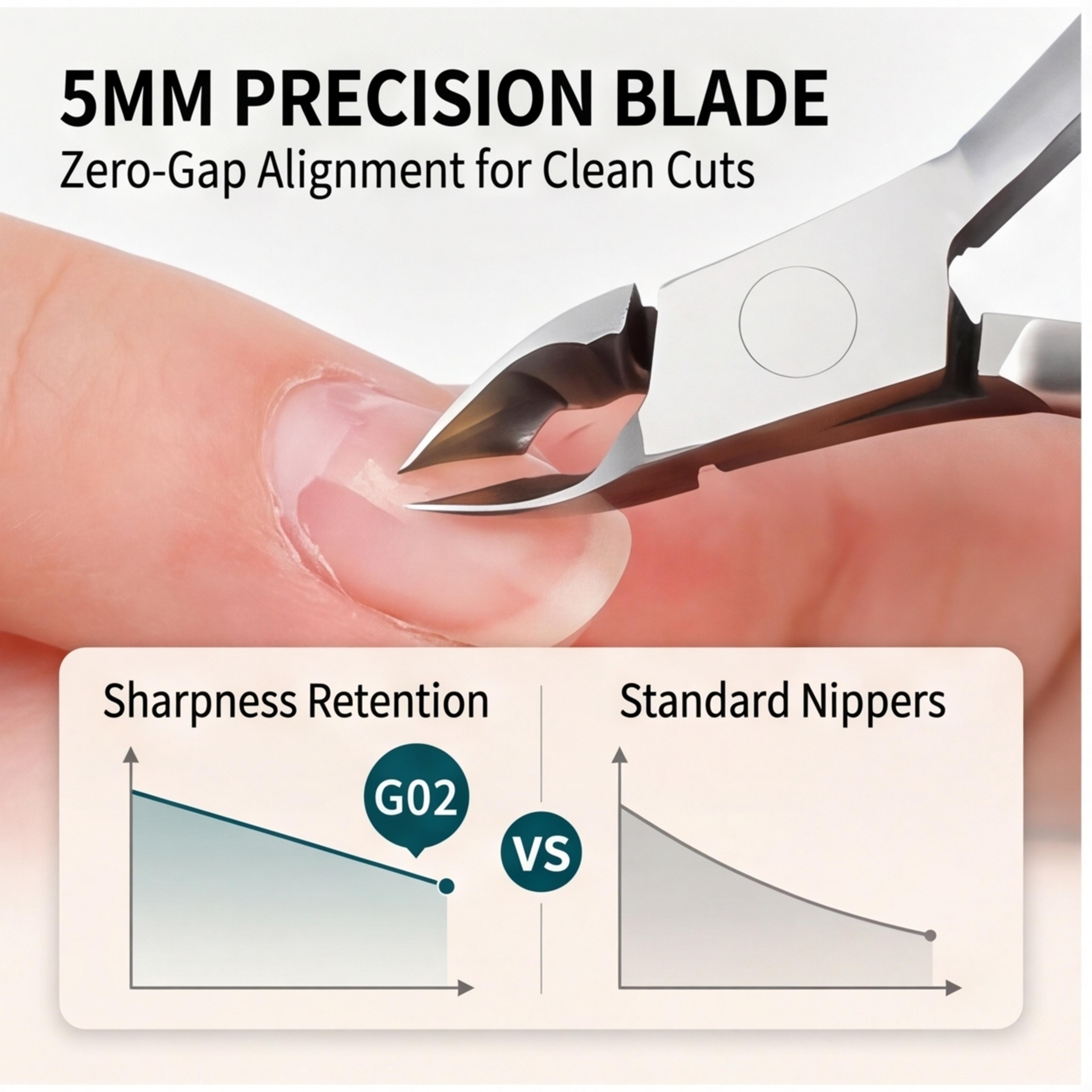 Salon Grade Professional Nail  Cuticle Trimmer Clippers Sharp Stainless Steel Double Spring Pedicur 3