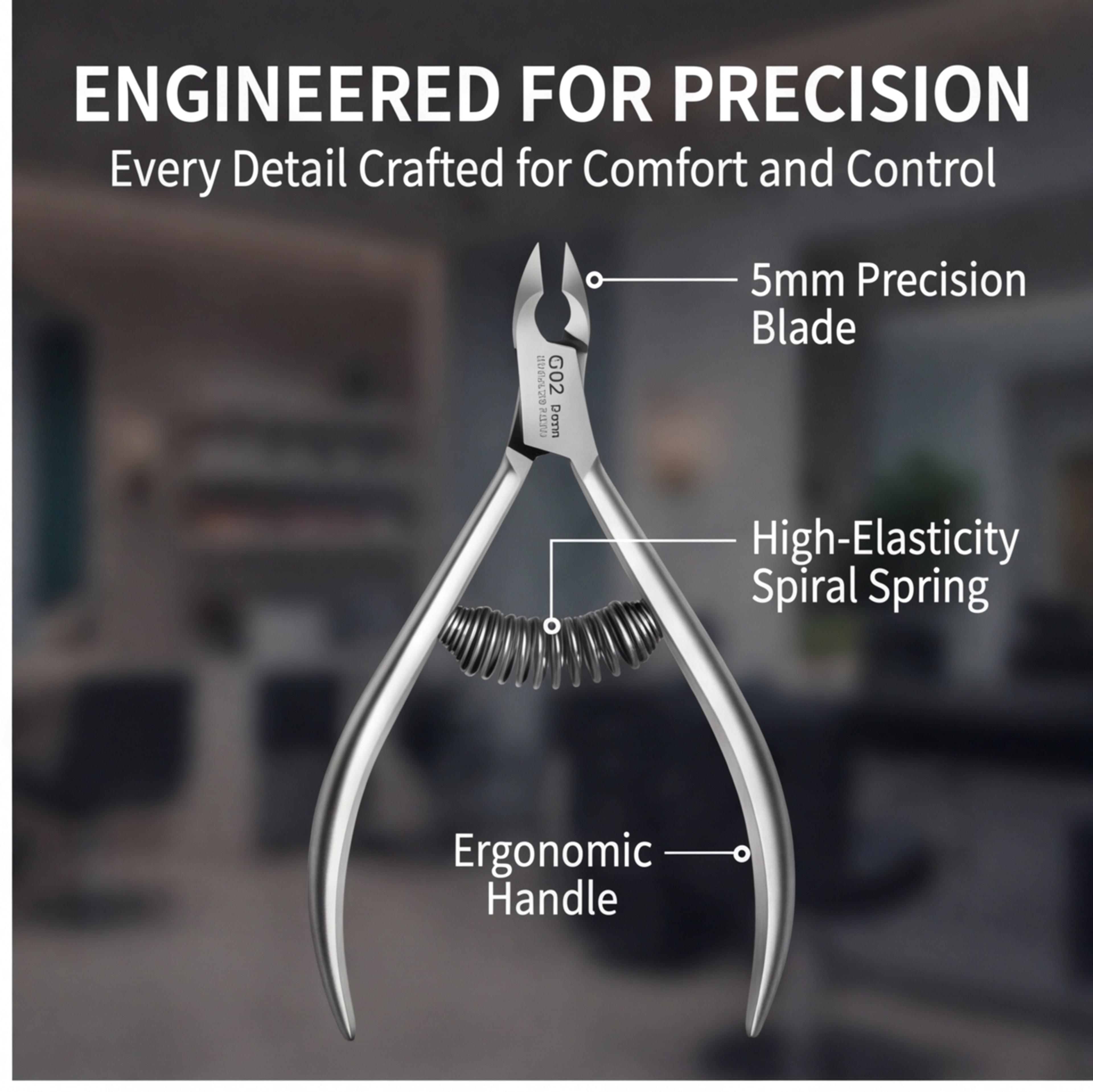 Salon Grade Professional Nail  Cuticle Trimmer Clippers Sharp Stainless Steel Double Spring Pedicur 4