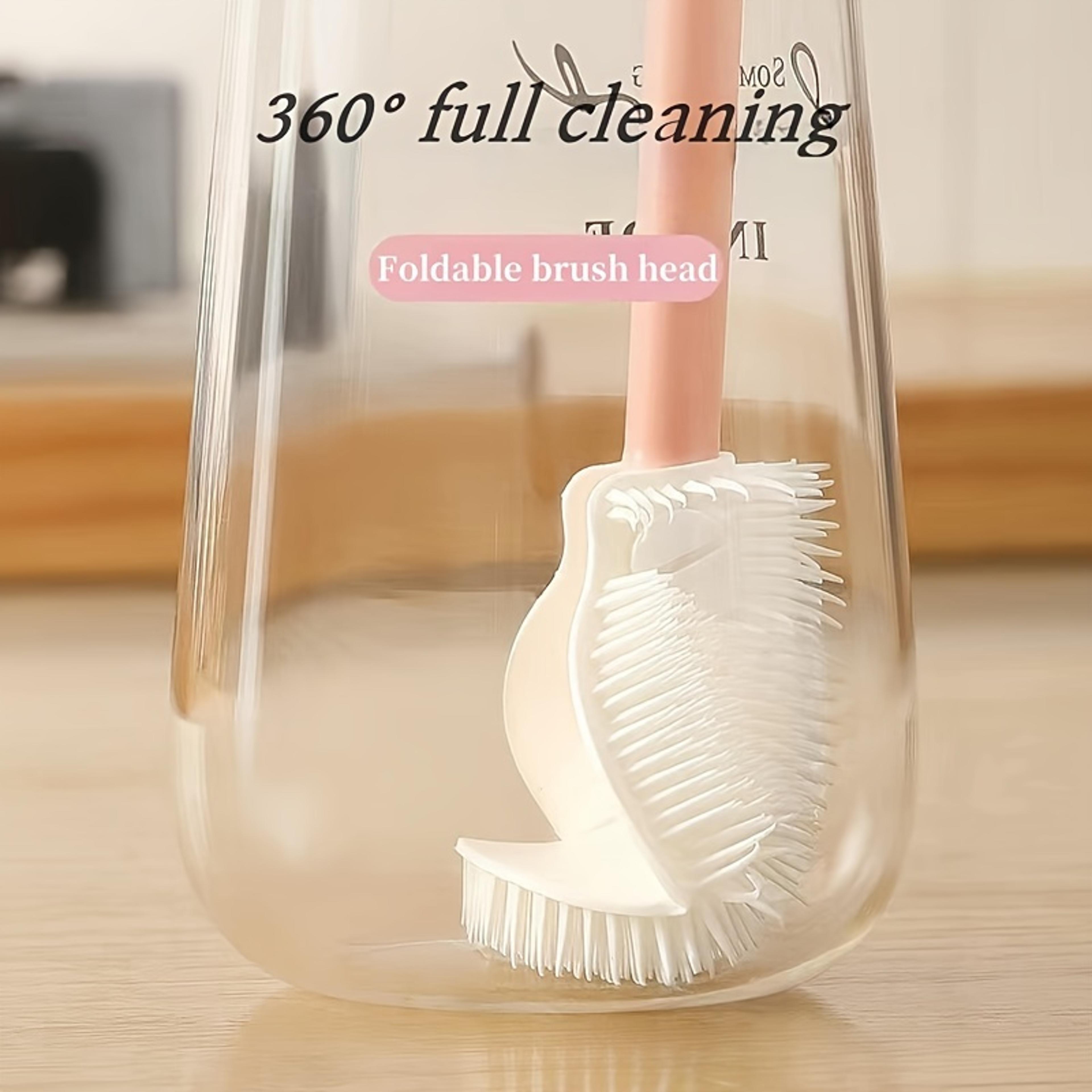 Foldable Silicone Bottle  Cup Cleaning Brush With Long Handle Deep Clean Tool 1