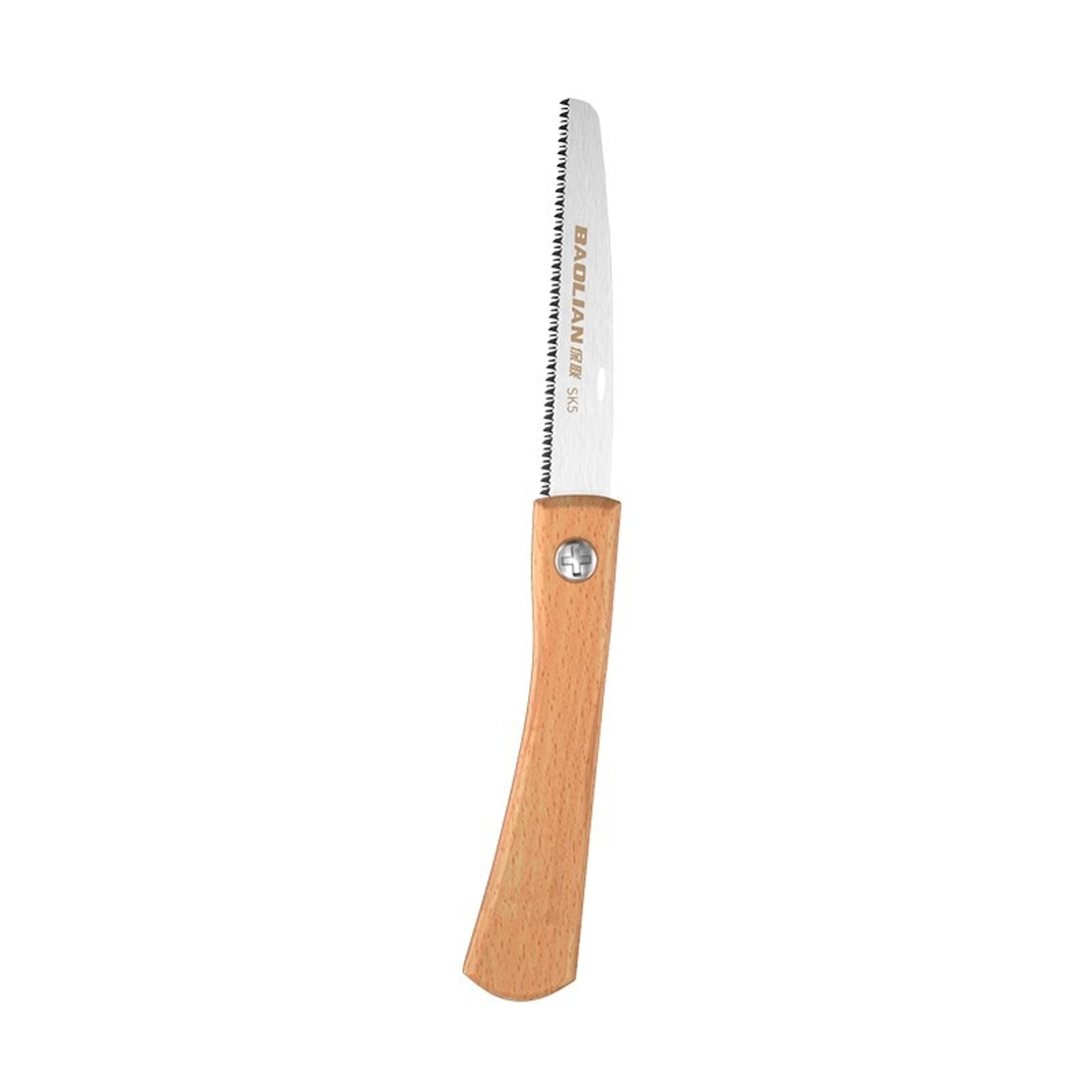 Compact Folding Pull Saw With Wooden Handle For Precision Woodworking And Flush Cuts 0