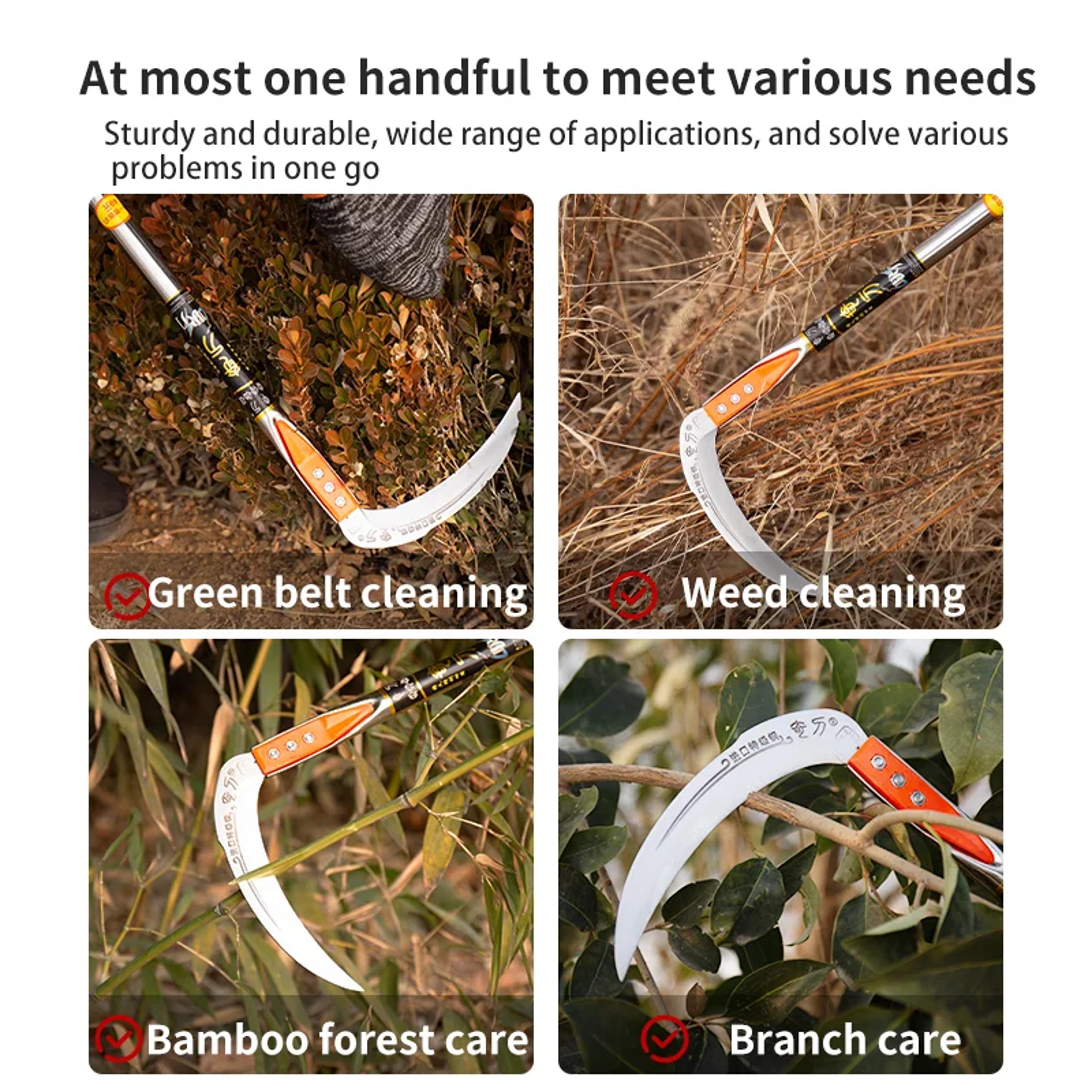 Long Handle Grass Sickle And Crack Weeding Tool For Gardens And Pathways 4