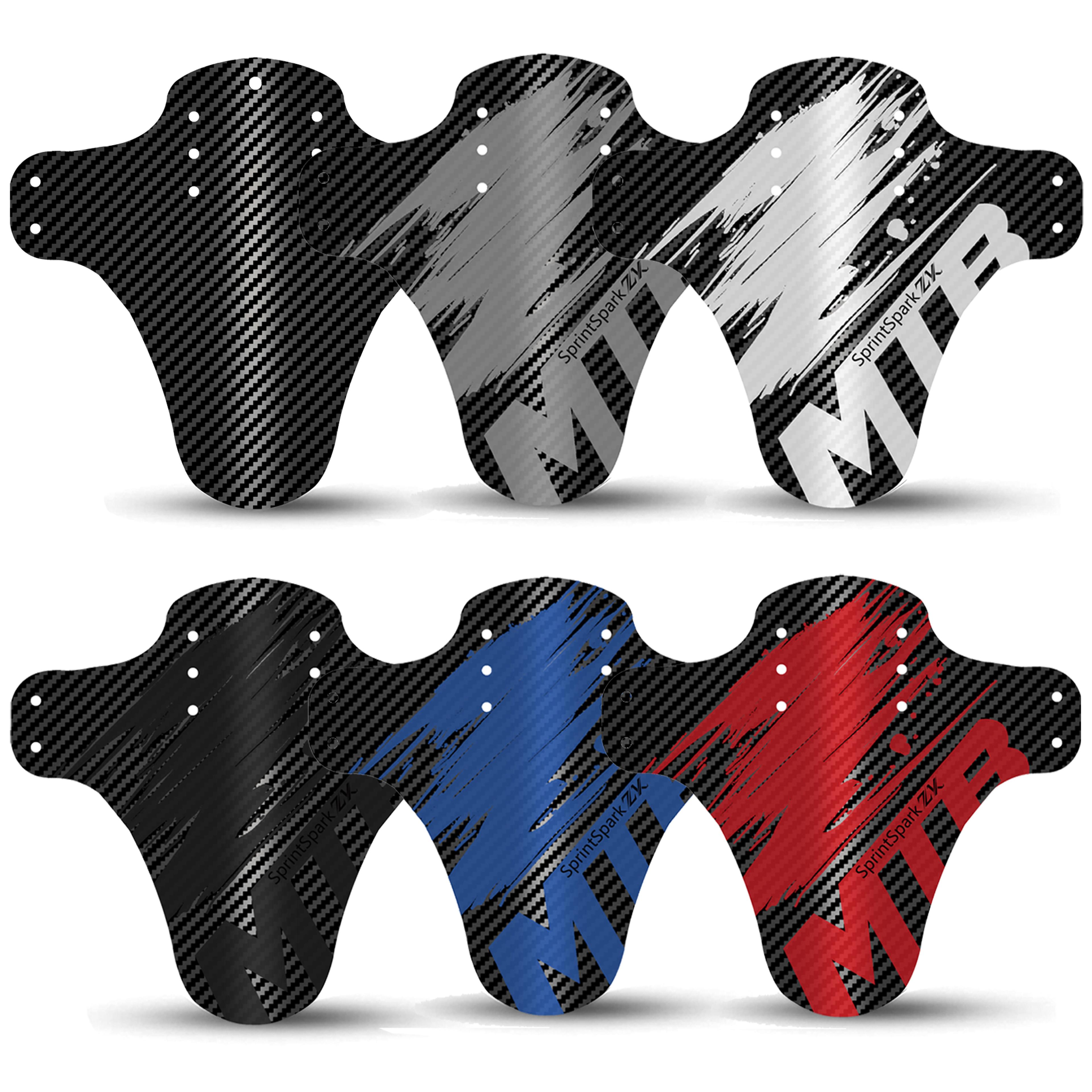 carbon pattern mtb fender set lightweight front rear bike mudguards