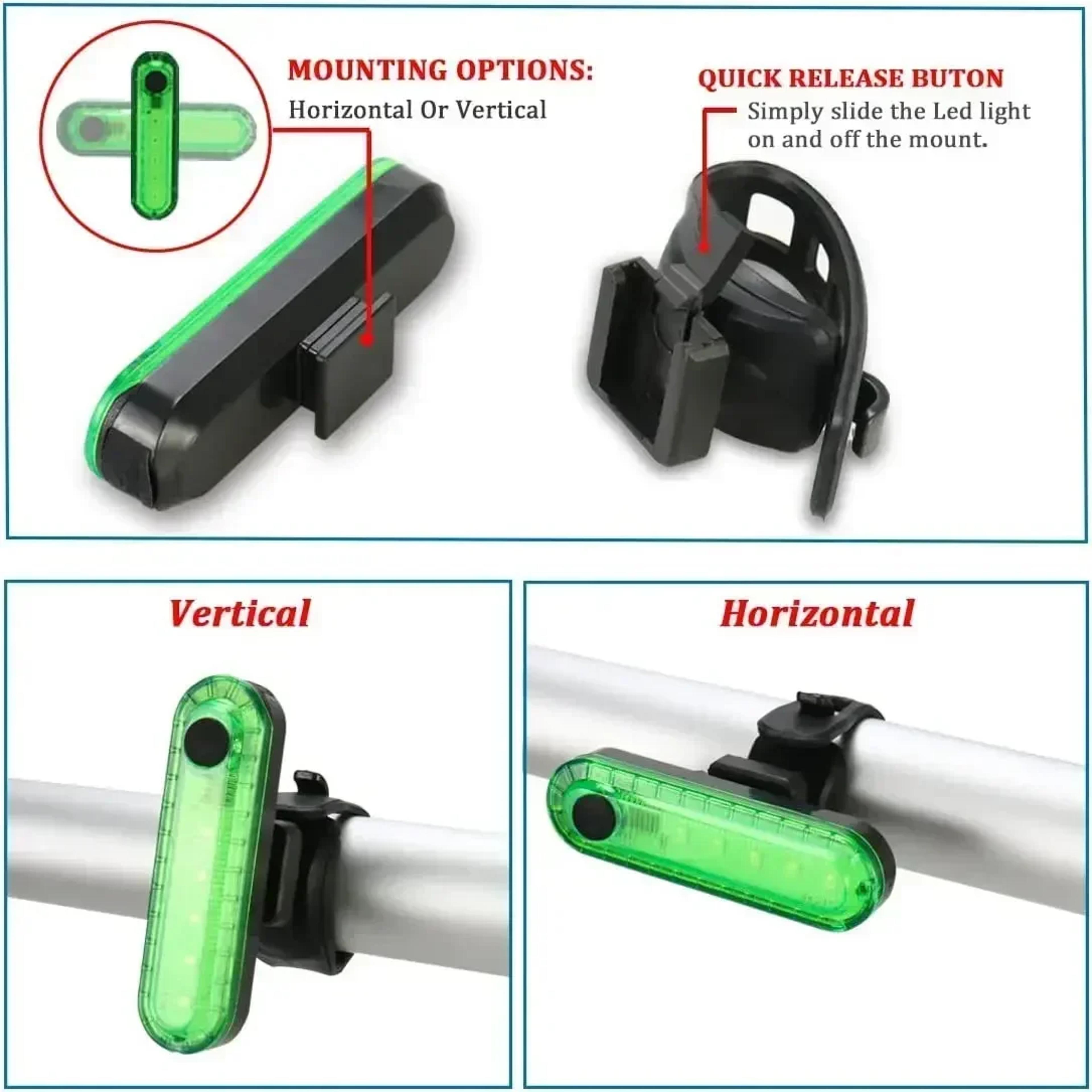 USB Rechargeable Bike Tail Lights Waterproof LED Safety Lamps 5