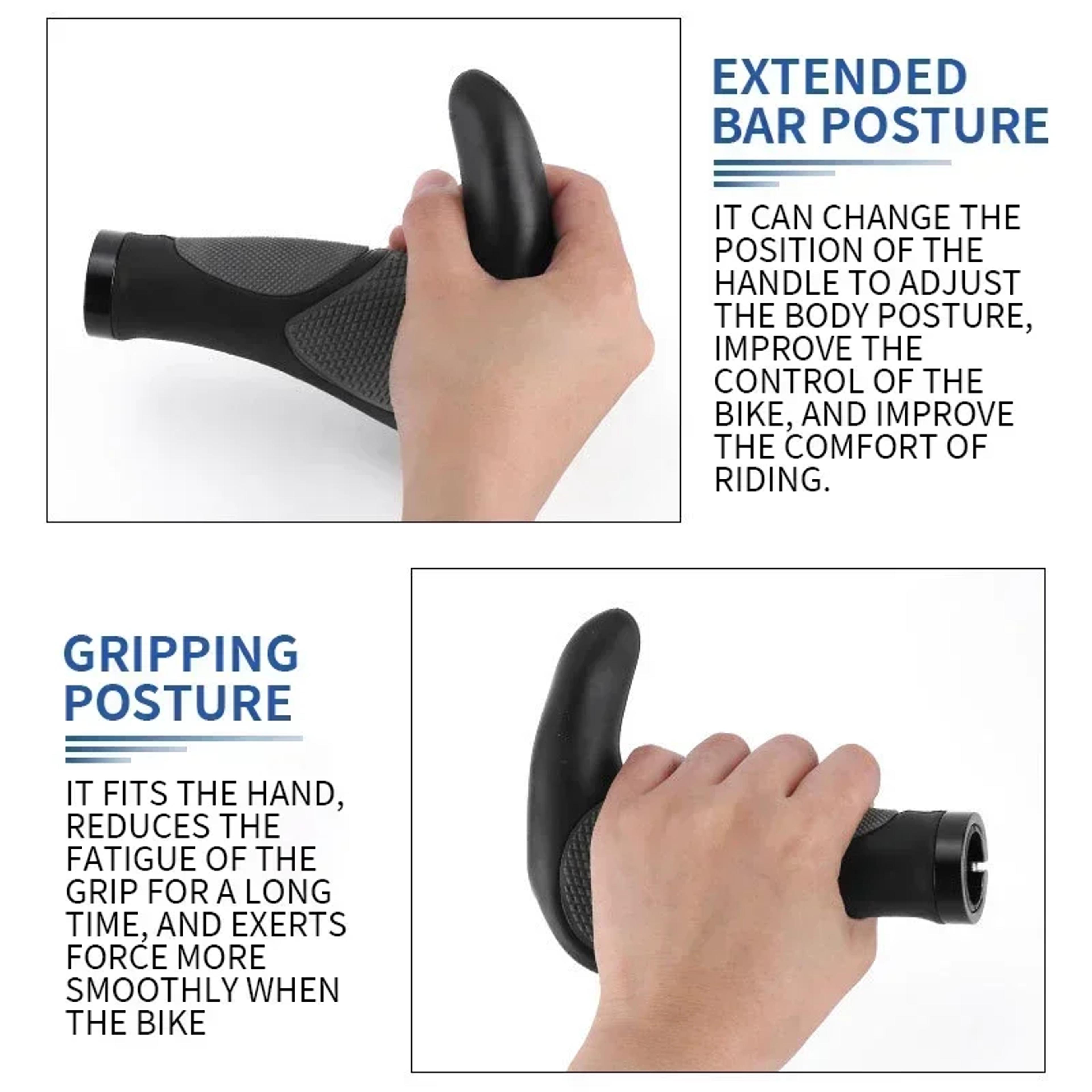 Ergonomic Non Slip Bike Grips With Extended Bar Ends 6
