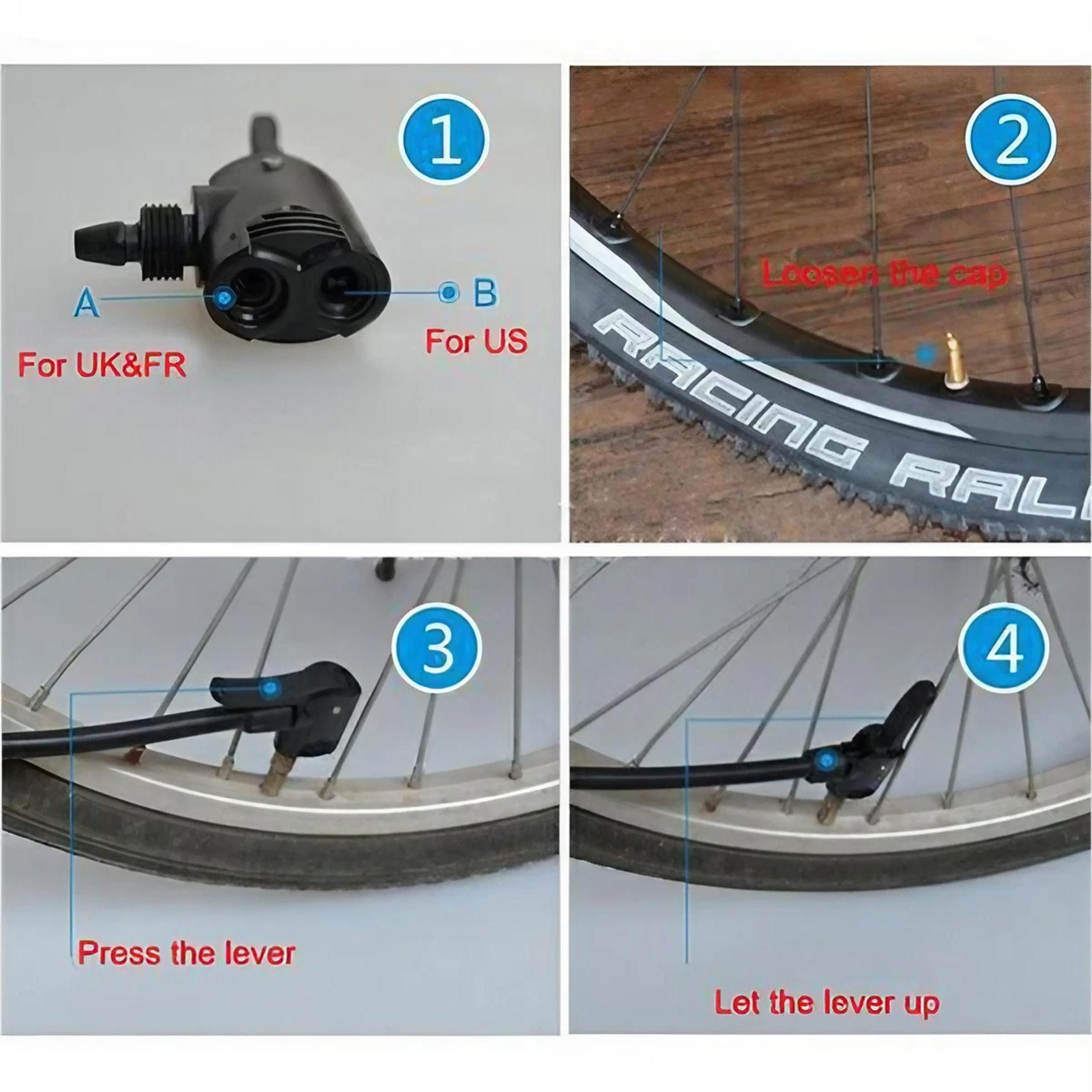 Dual Head Bike Pump Adapter For Presta And Schrader Valves 2