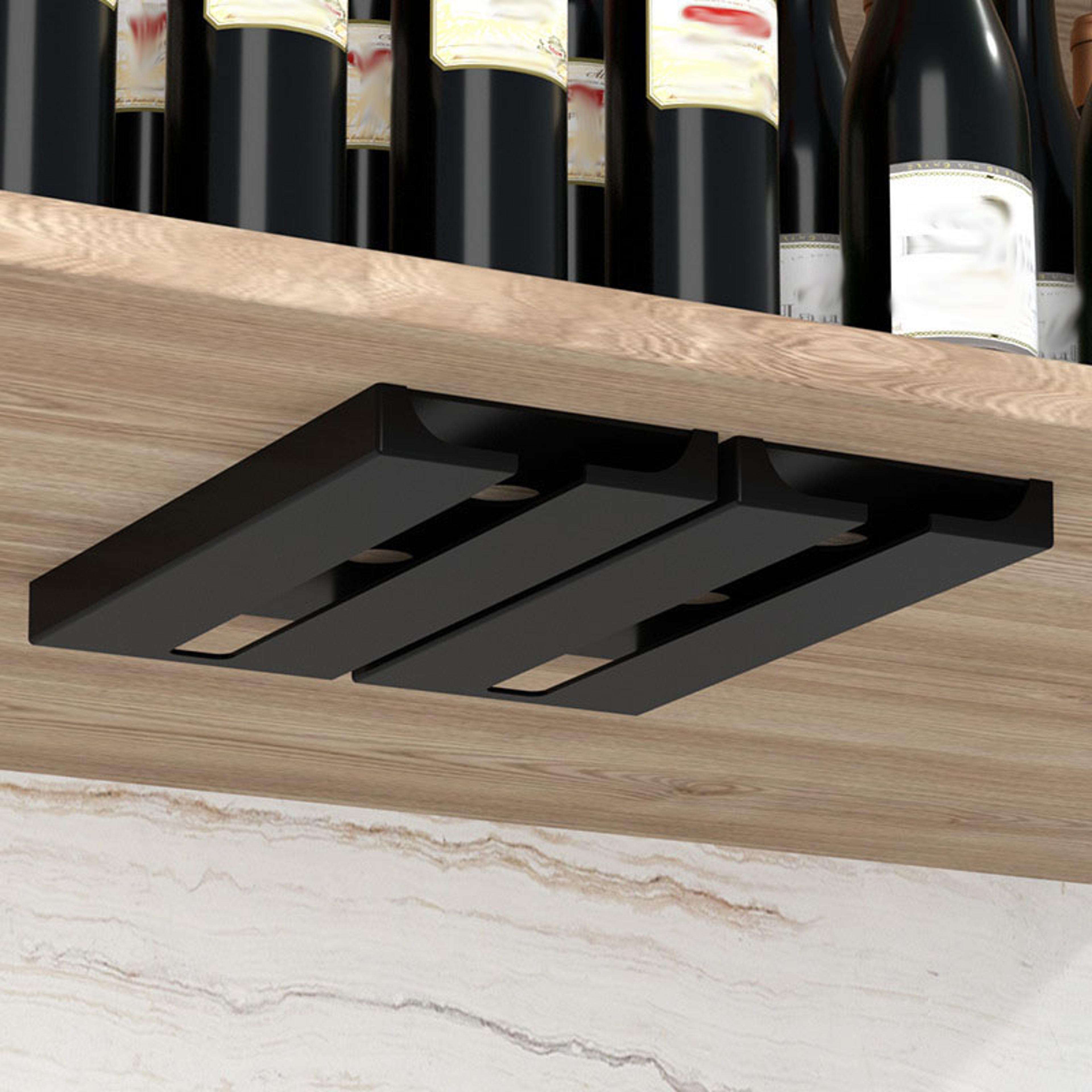 Space Saving Wall Mounted Wine Glass Holder No Drill Stemware Rack 6