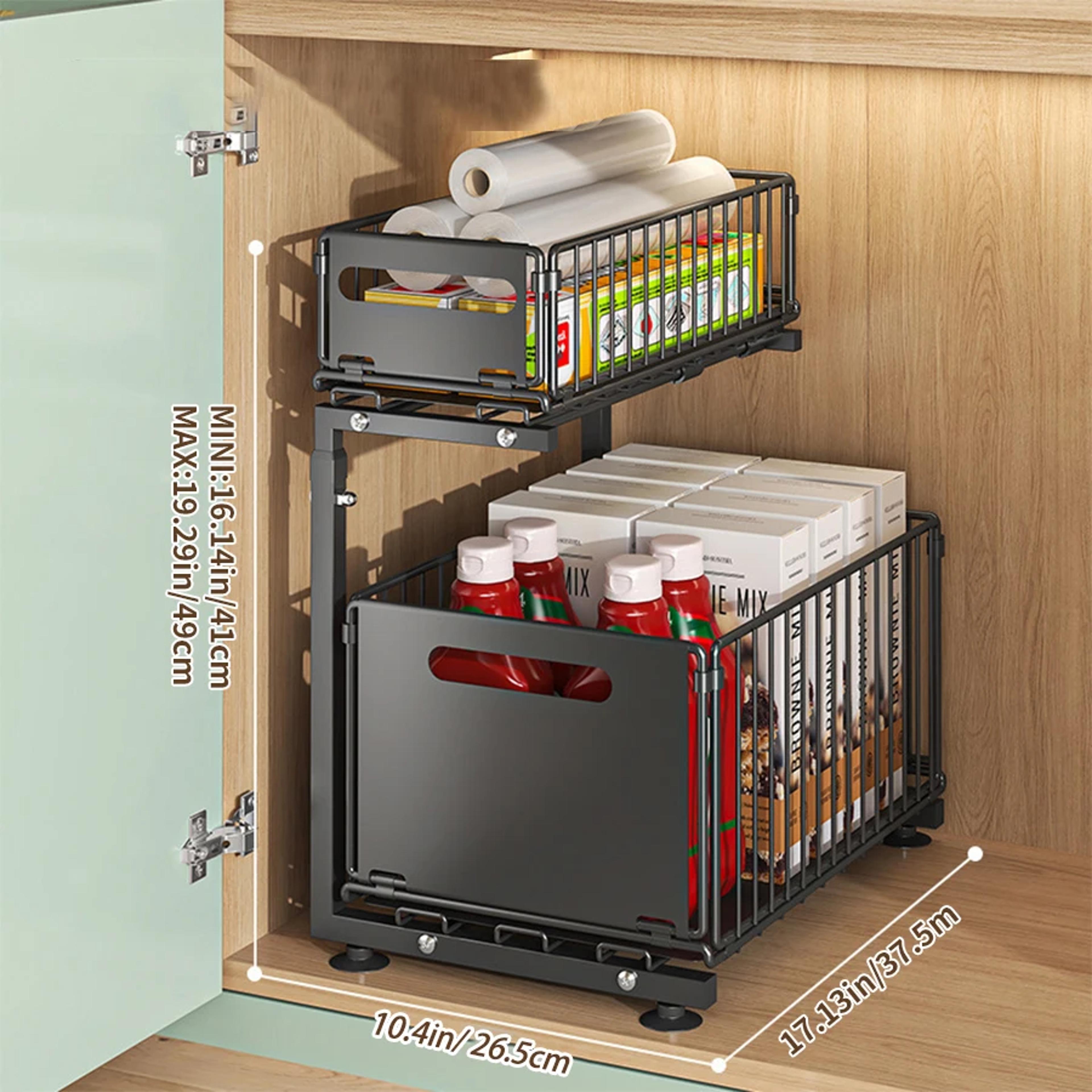 Pull Out Under Sink Organizer Adjustable Cabinet Shelf 3