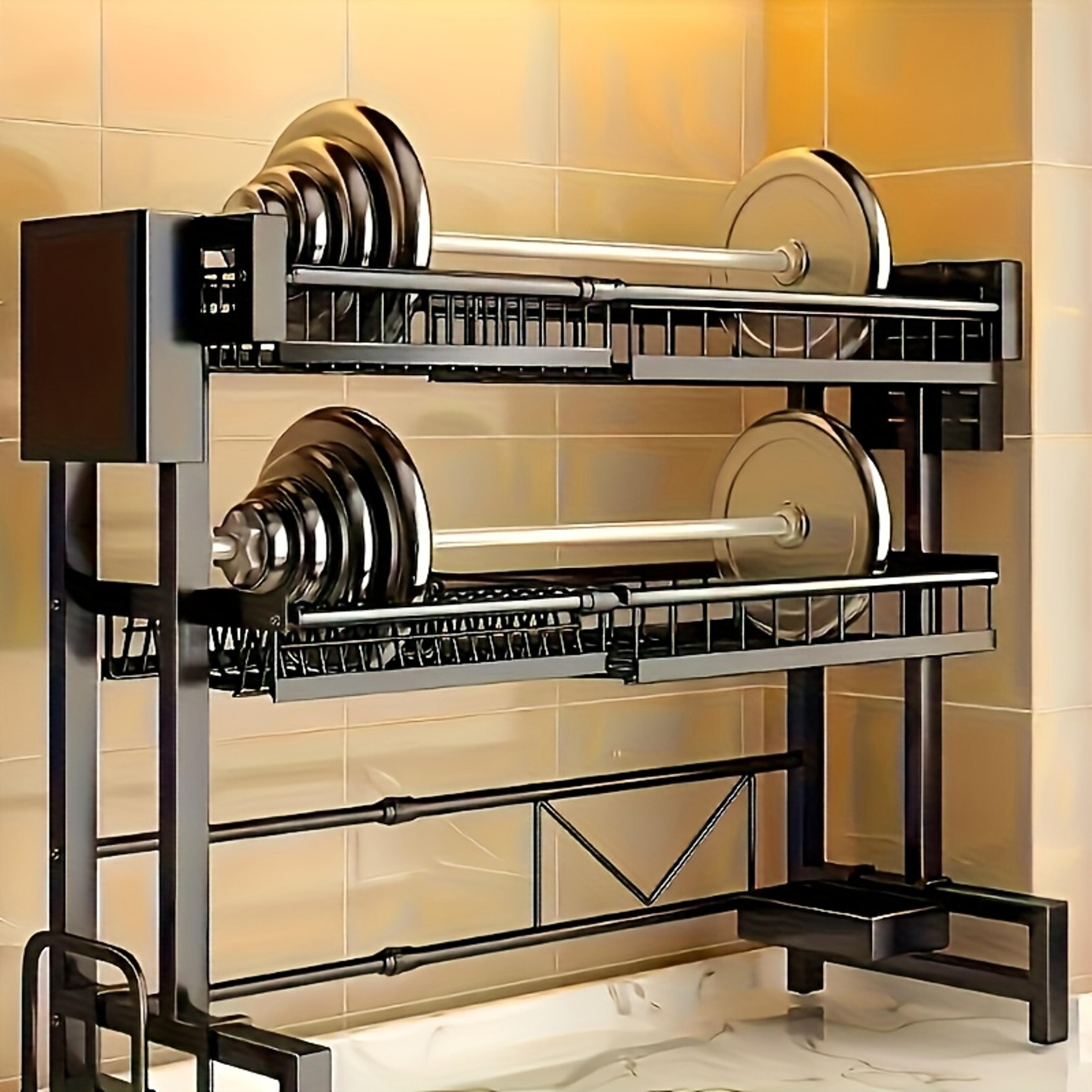 Over Sink Dish Drying Rack Expandable Kitchen Organizer With Cutlery Holder 4