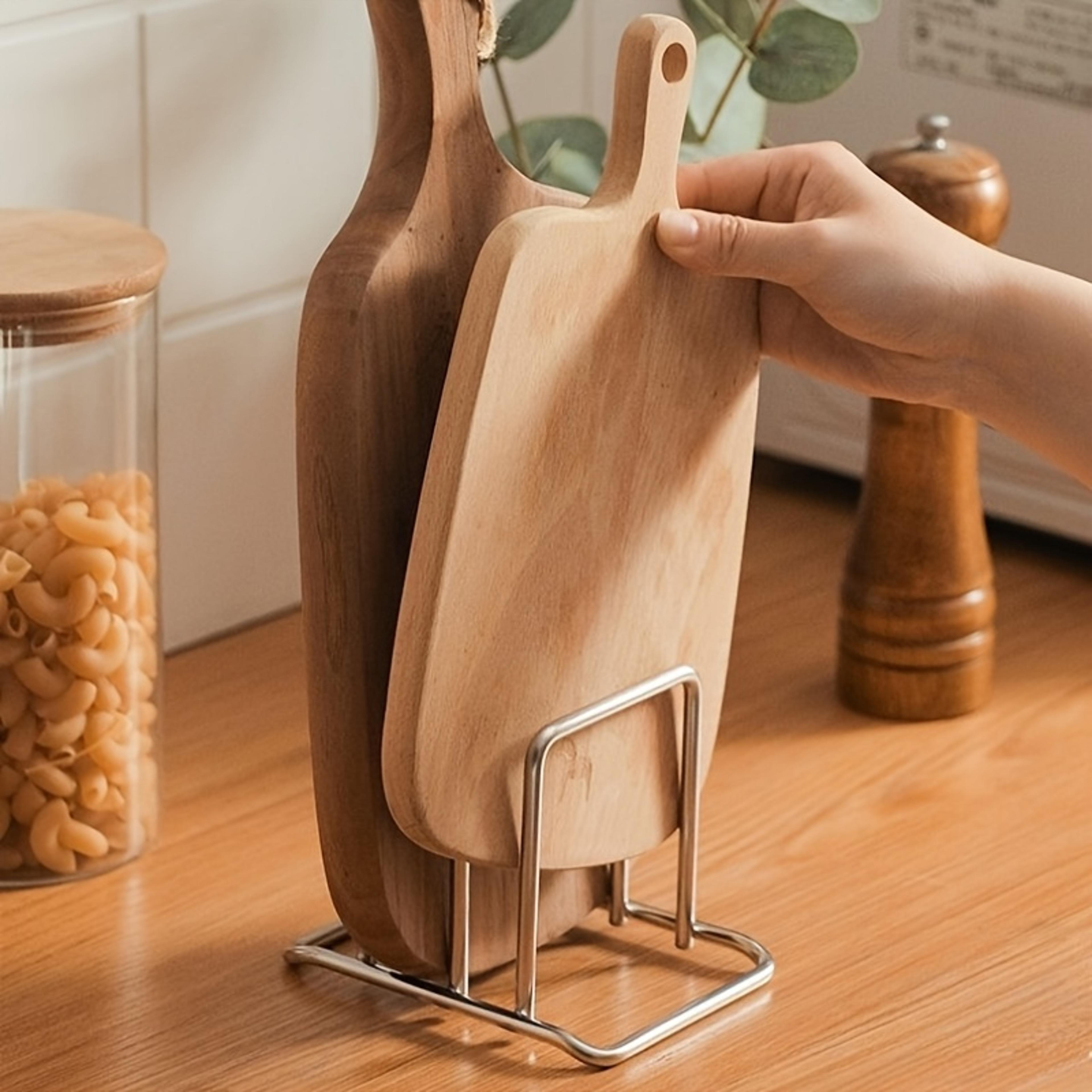 Stainless Steel Cutting Board Holder And Double Layer Pot Lid Organizer 4