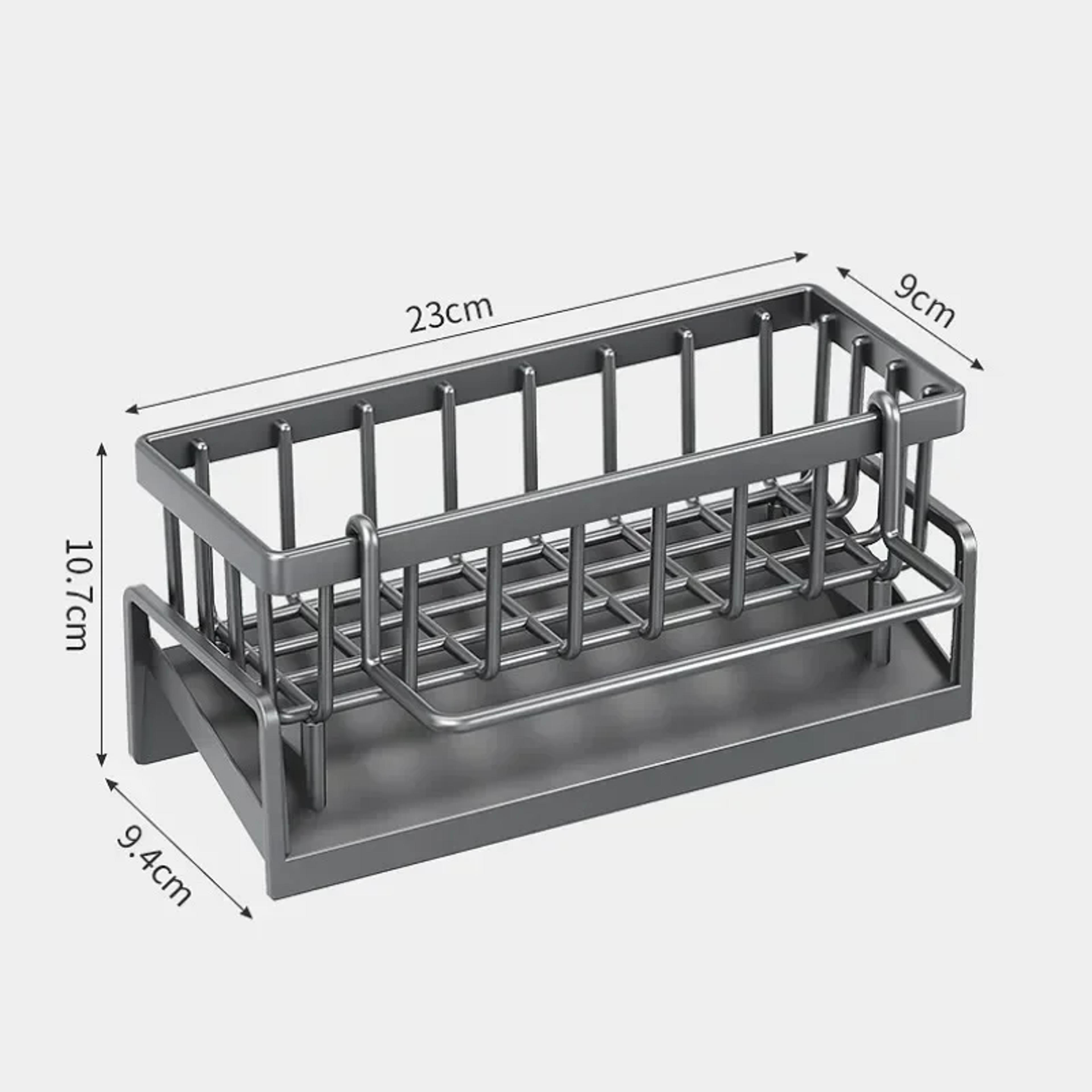 Kitchen Sink Organizer Sponge Holder With Drain Tray And Dishcloth Rack 4