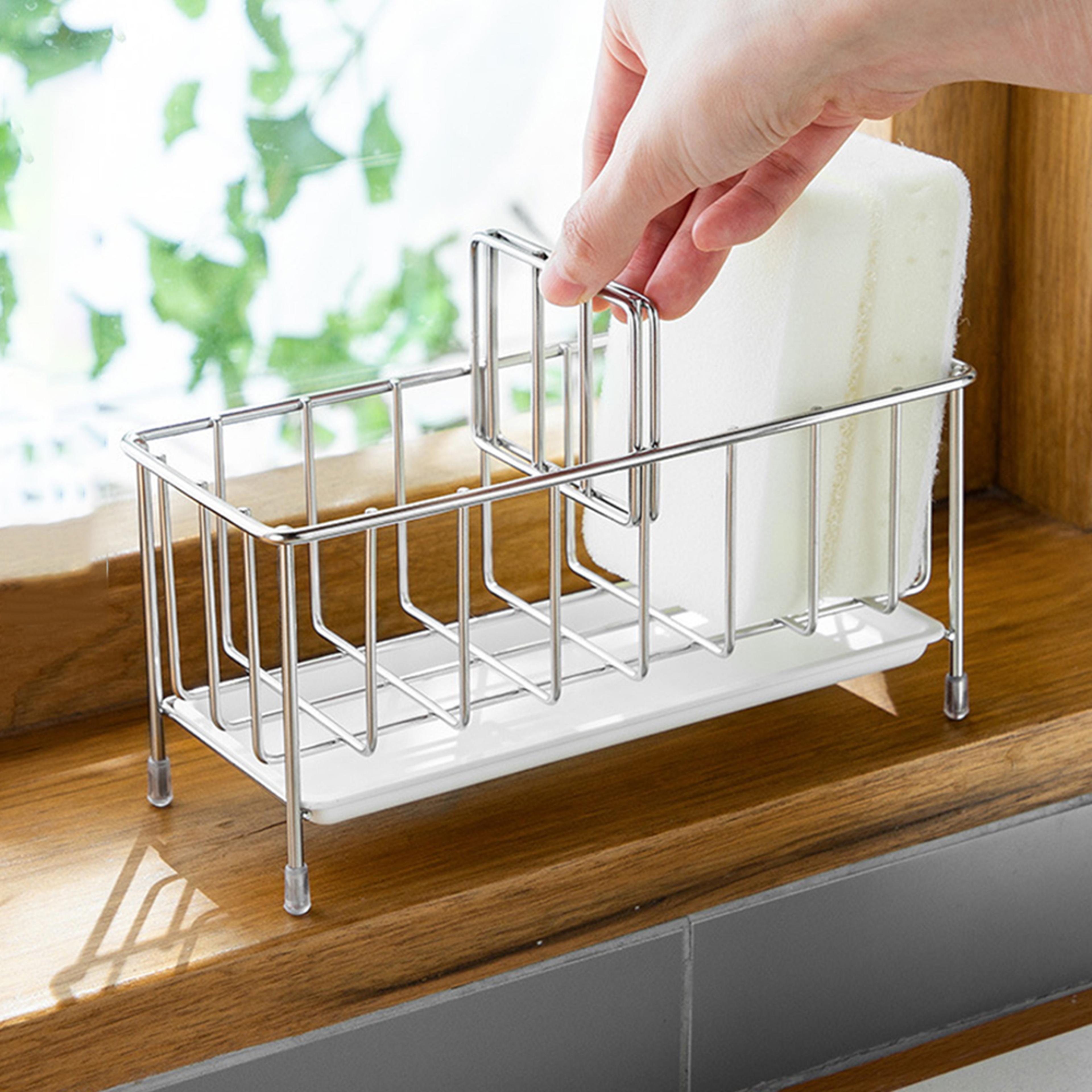 Adjustable Stainless Steel Sink Caddy Sponge Holder Drain Rack 5