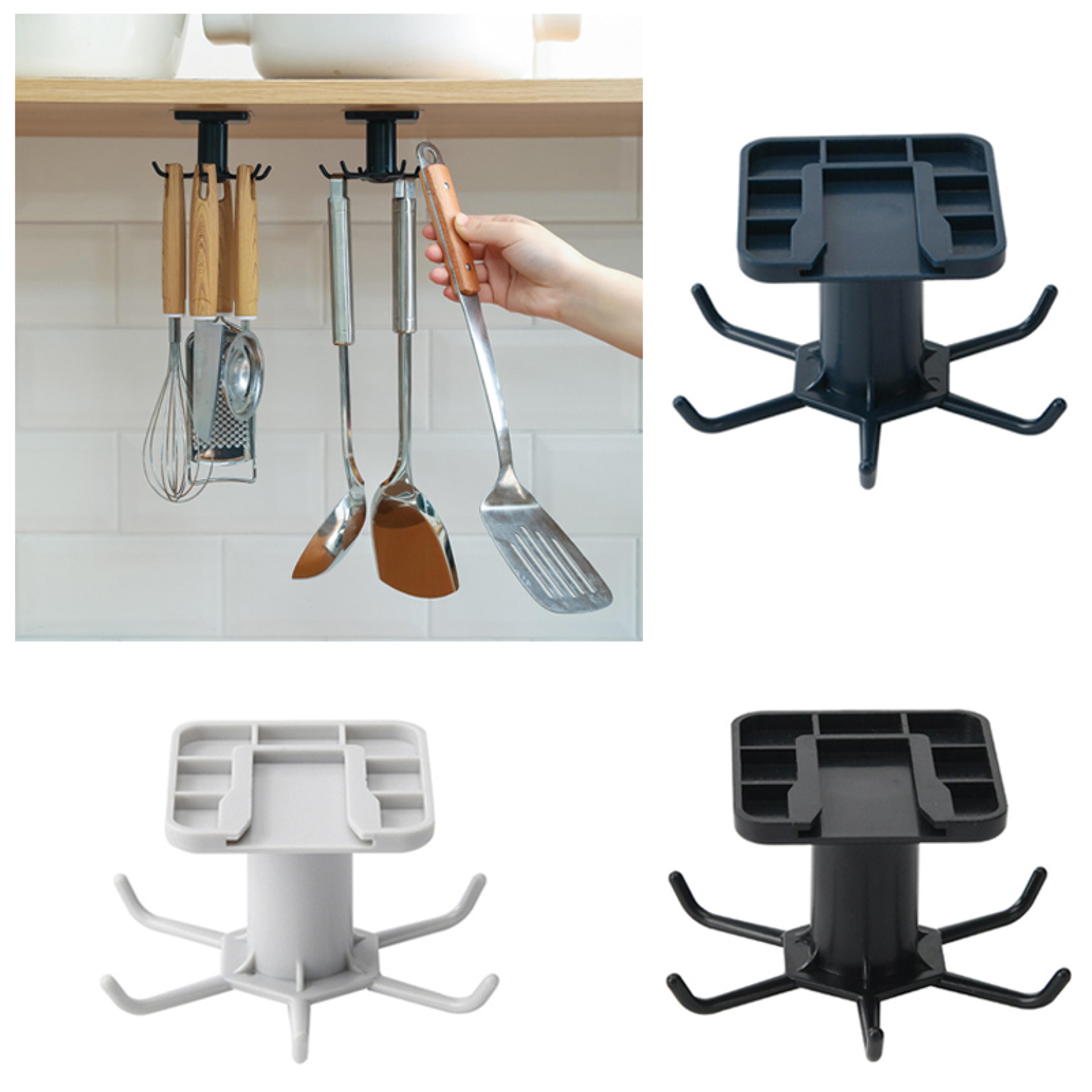 Wall Mounted Pot Lid Holder Kitchen Organizer Rack With Hooks 2