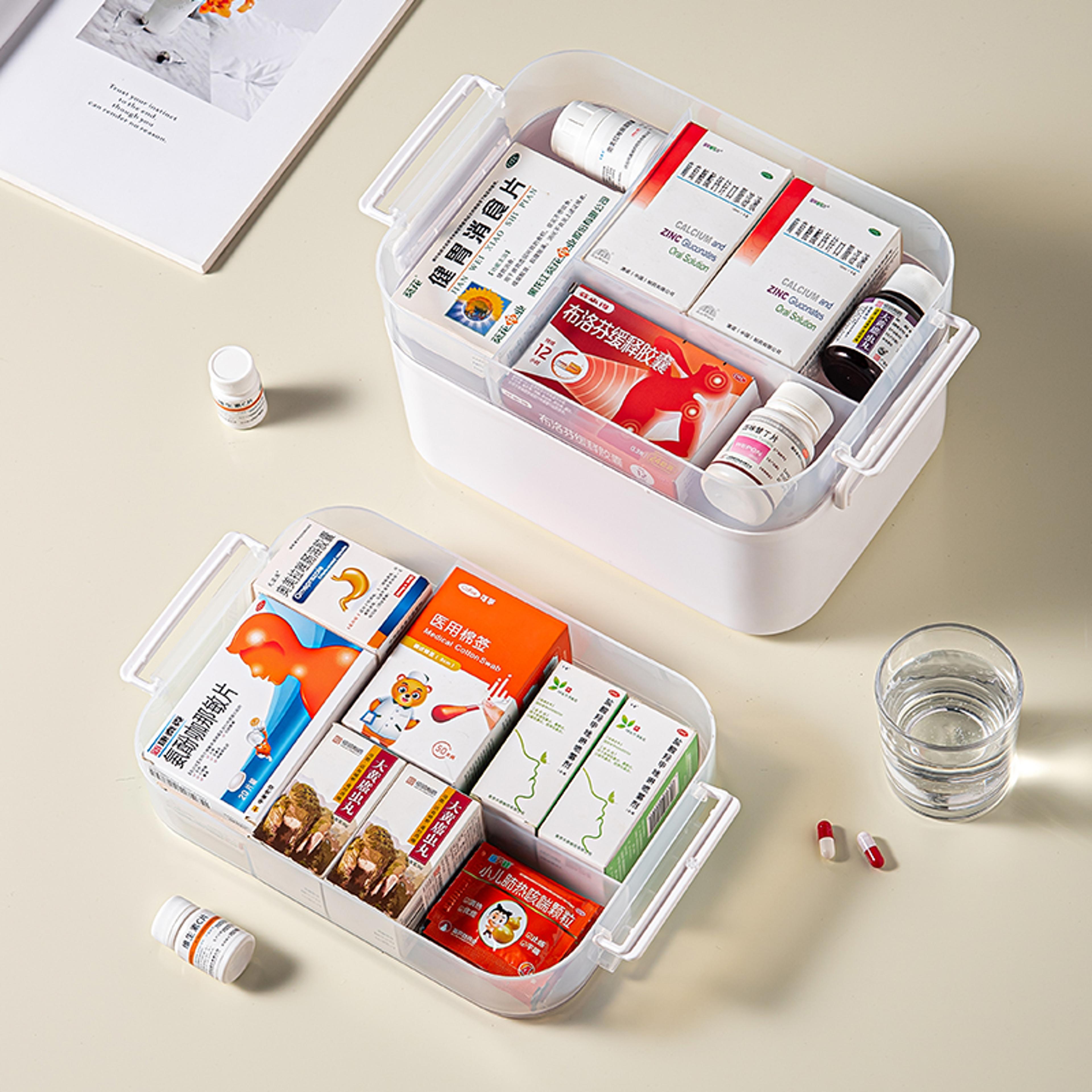 Large Capacity Medicine Storage Box Portable Multi Layer Medical Organizer 5