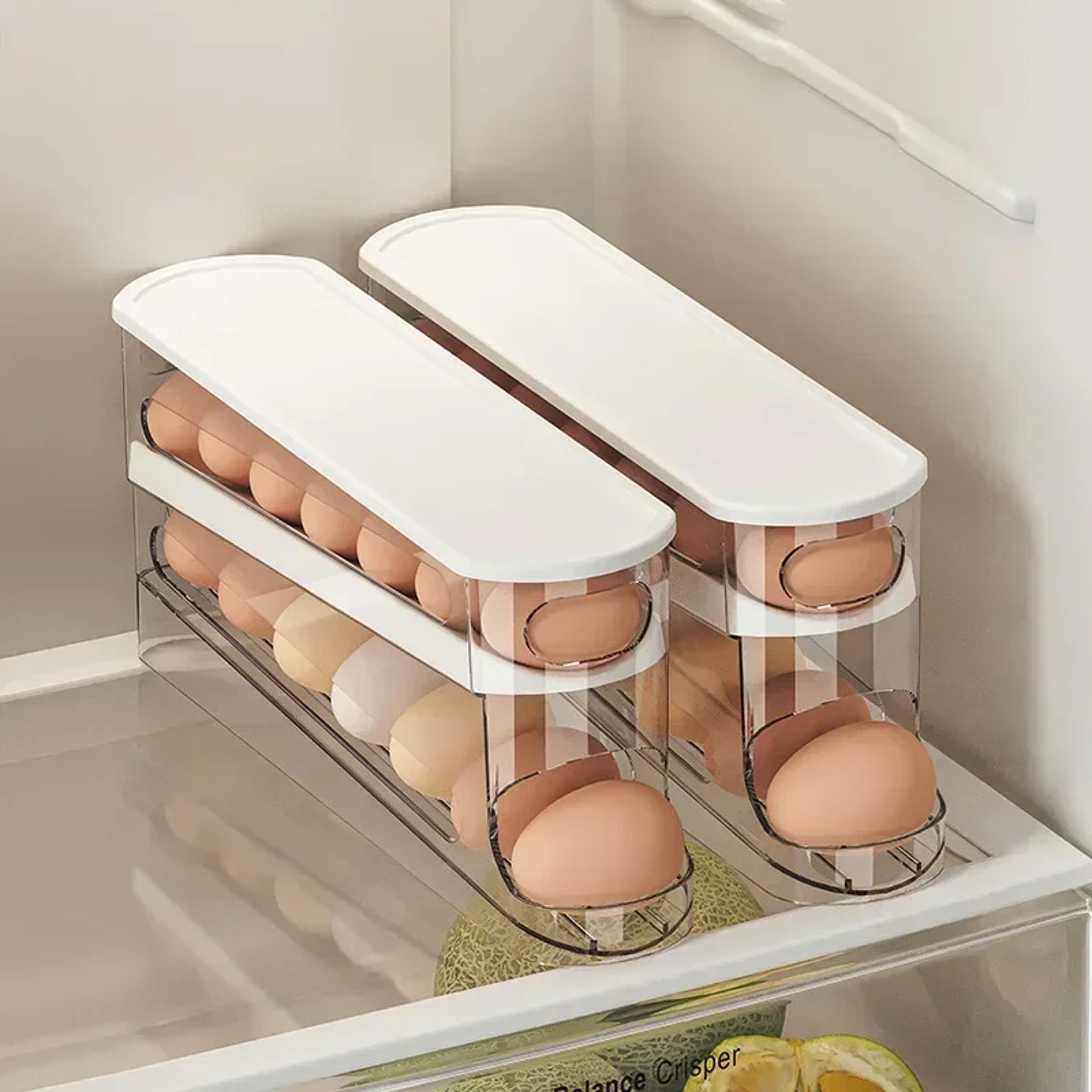 Automatic Rolling Egg Dispenser Refrigerator Egg Organizer 0