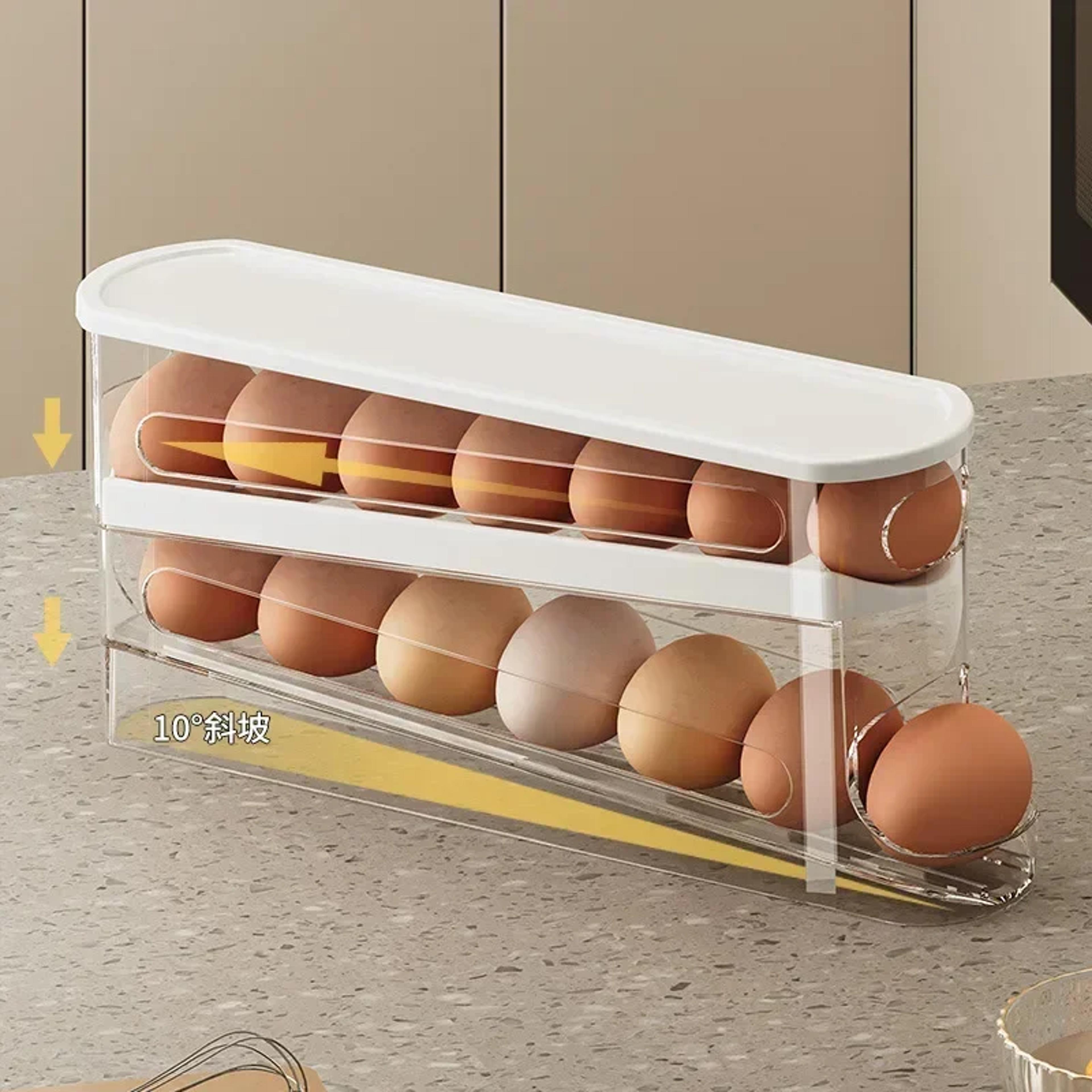 Automatic Rolling Egg Dispenser Refrigerator Egg Organizer 5