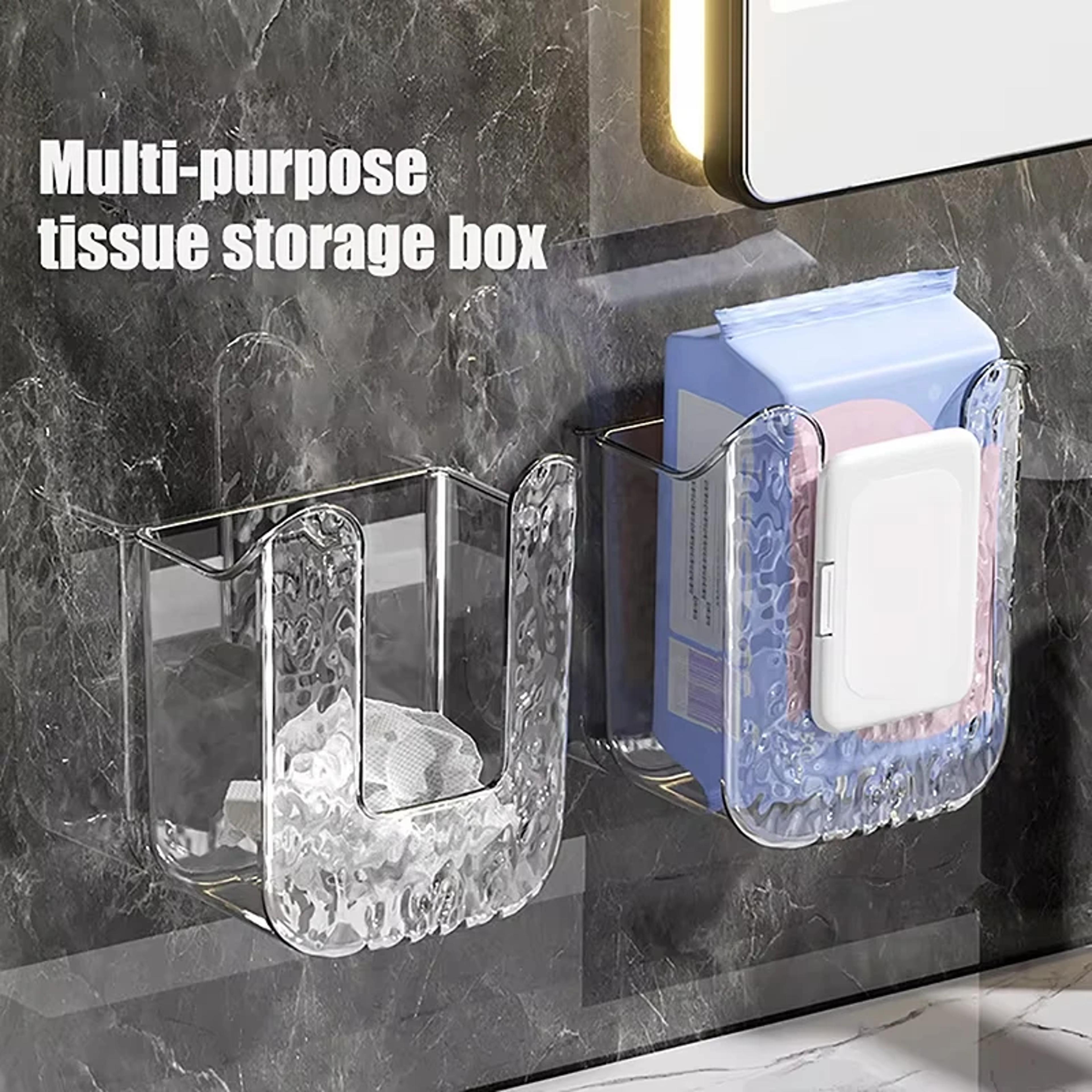 No Drill Wall Mounted Tissue Box And Wet Wipes Holder 1