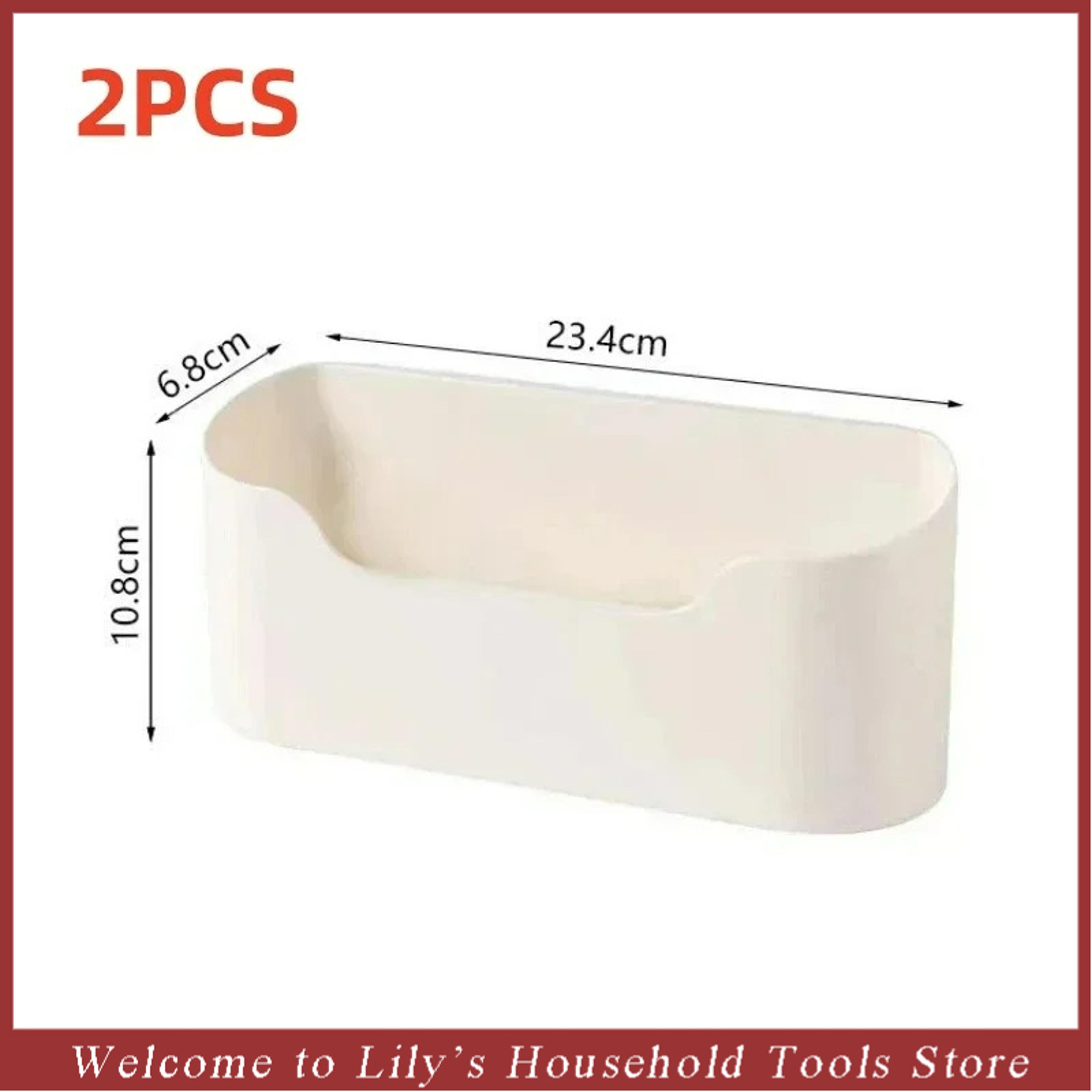 Space Saving Cabinet Door Organizer Wall Mounted Adhesive Storage Rack For Kitchen And Bathroom 6