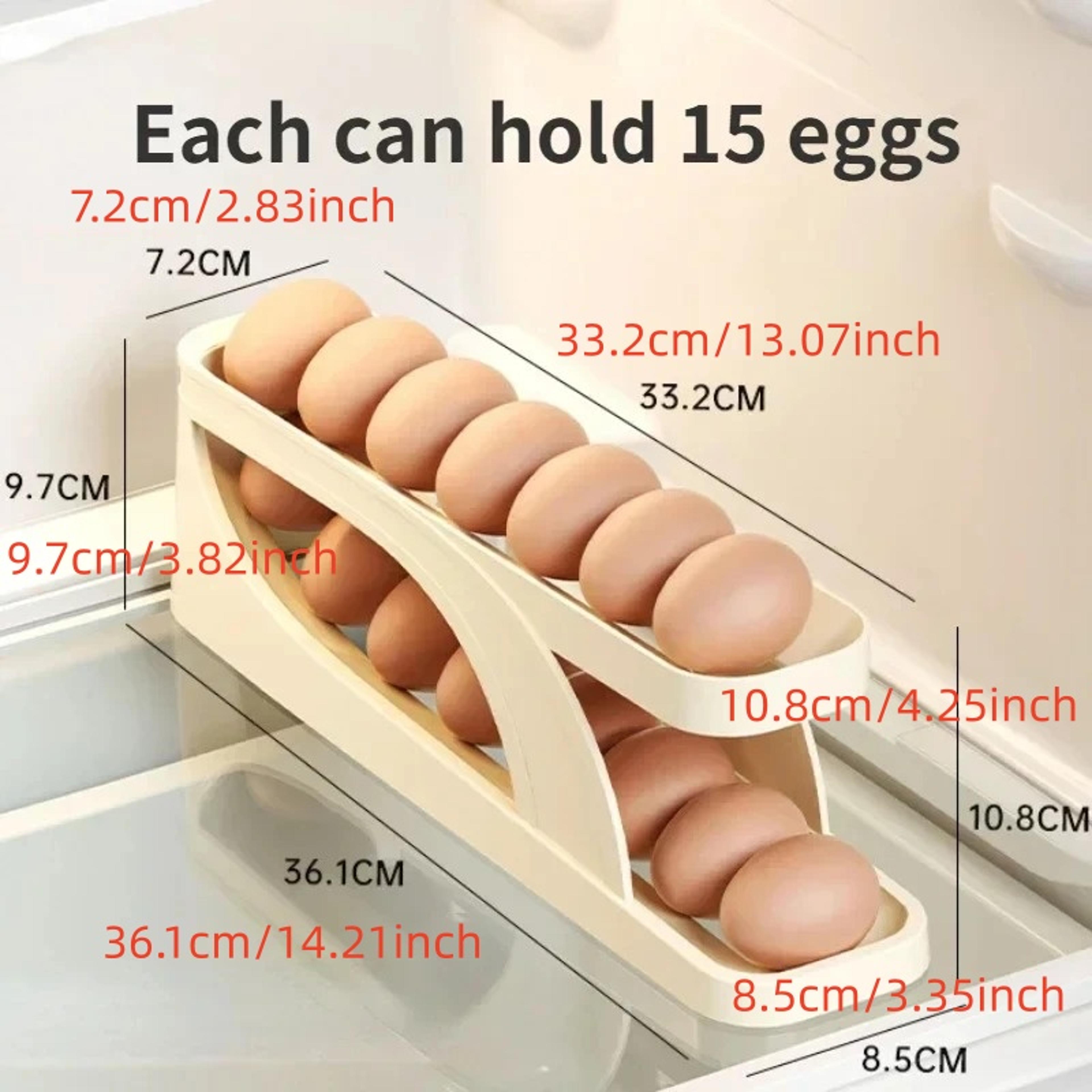 Automatic Rolling Egg Dispenser Space Saving Refrigerator Egg Organizer 6