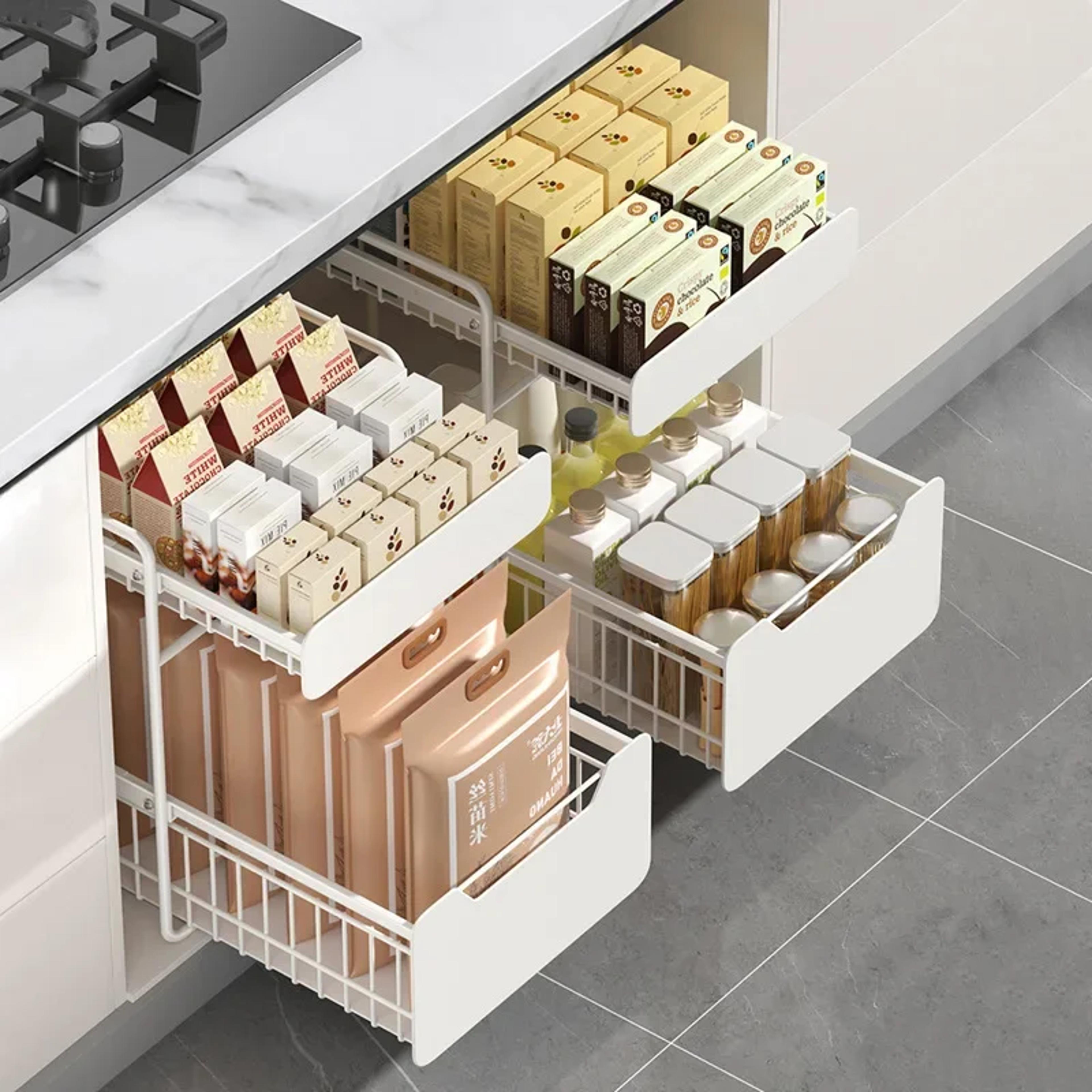 Under Sink Organizer Pull Out Cabinet Storage Rack 3
