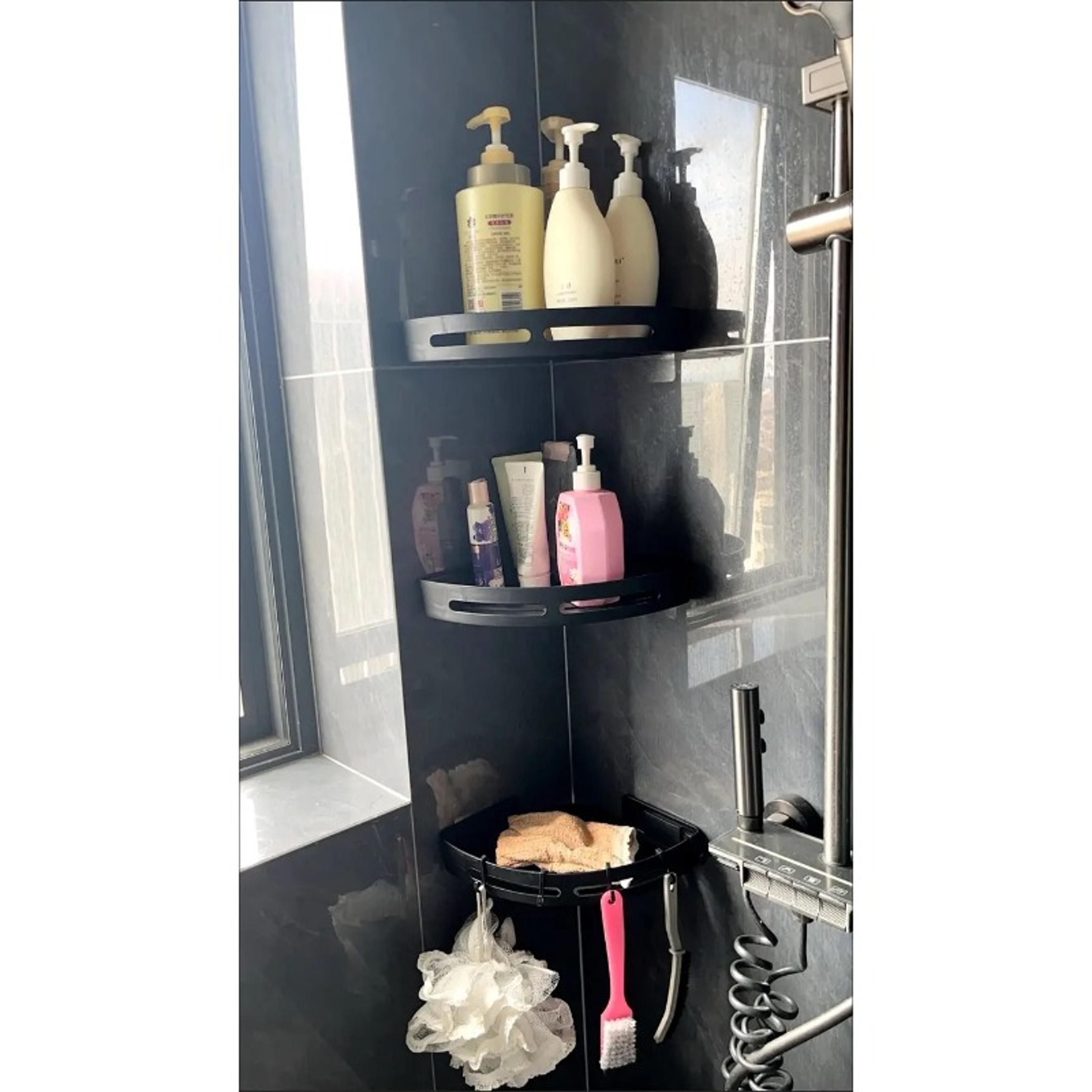 Strong Adhesive No Drill Shower Shelf Waterproof Bathroom Organizer 4