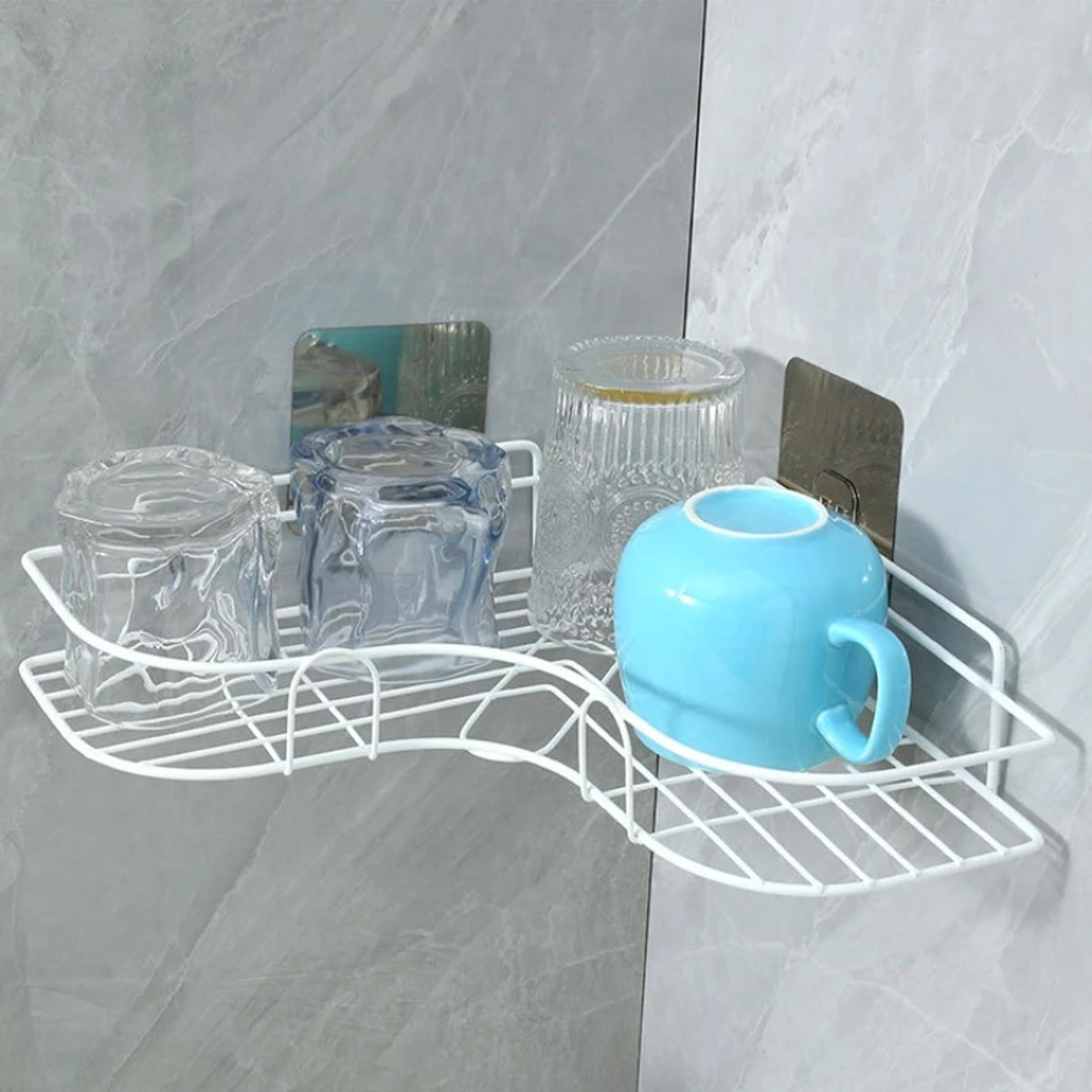 No Drill Corner Shower Shelf Bathroom Organizer Shampoo Holder 6