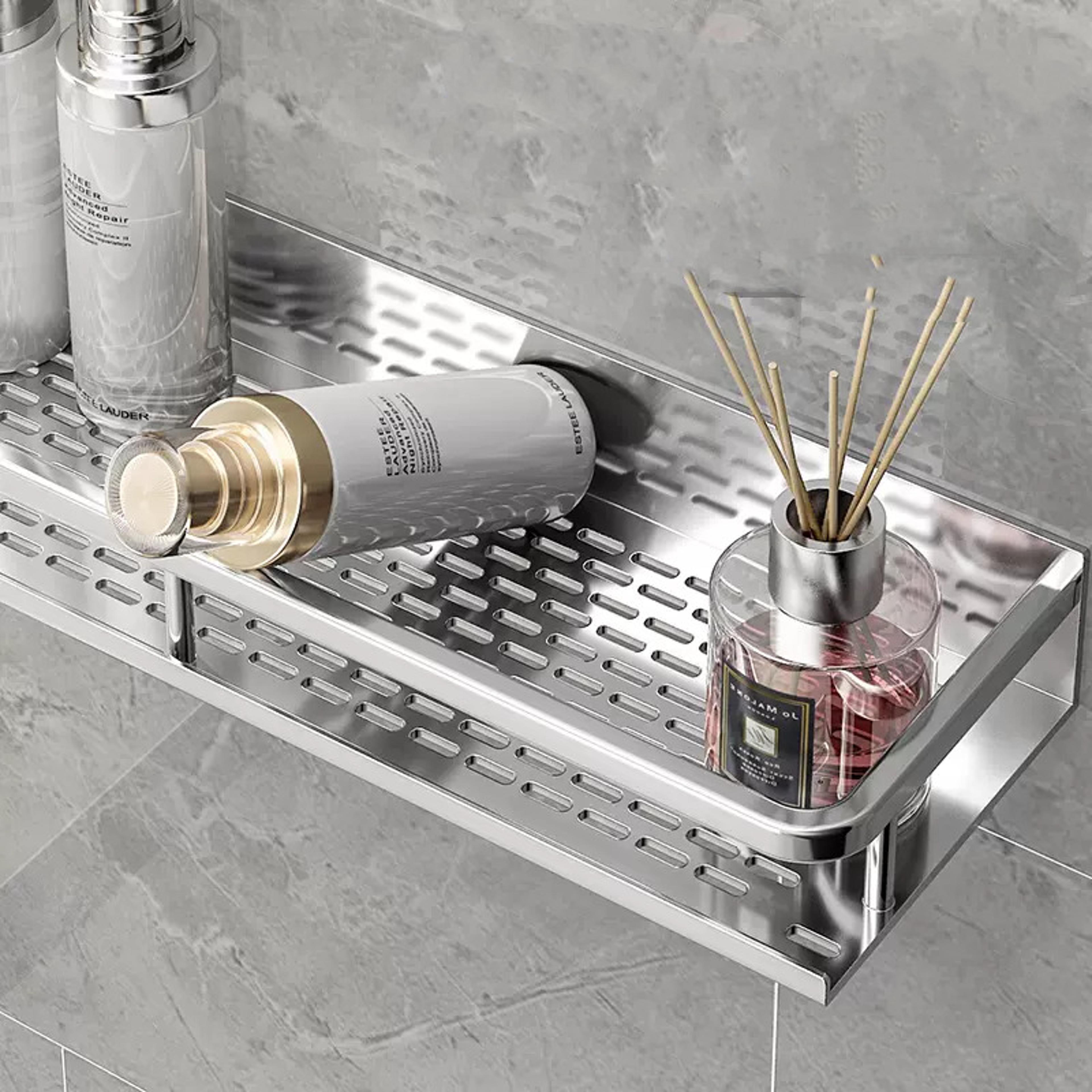 Space Saving Aluminum Bathroom Shelf Organizer And Shower Storage Rack 5