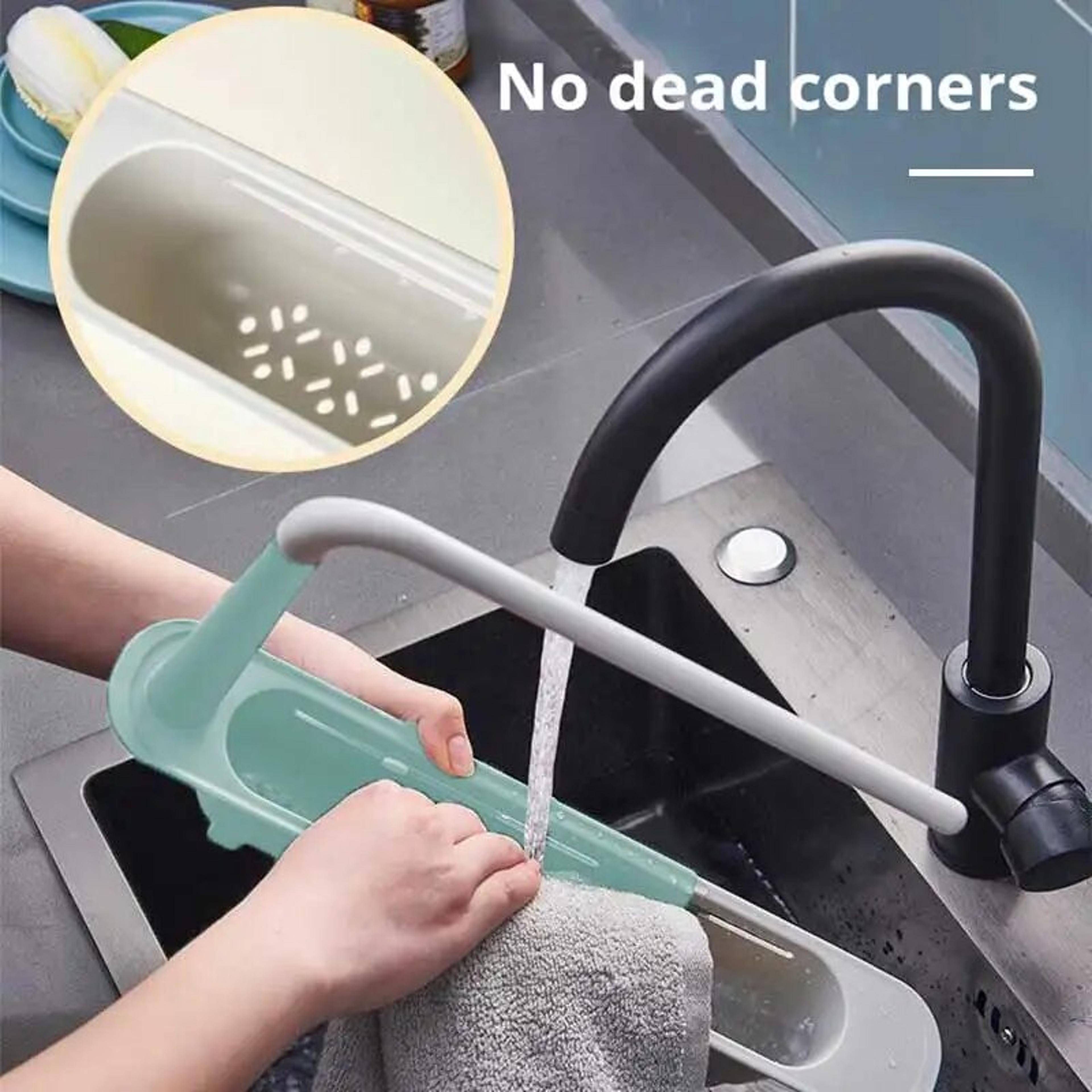 Telescopic Sink Storage Rack Adjustable Sink Caddy And Sponge Holder 4