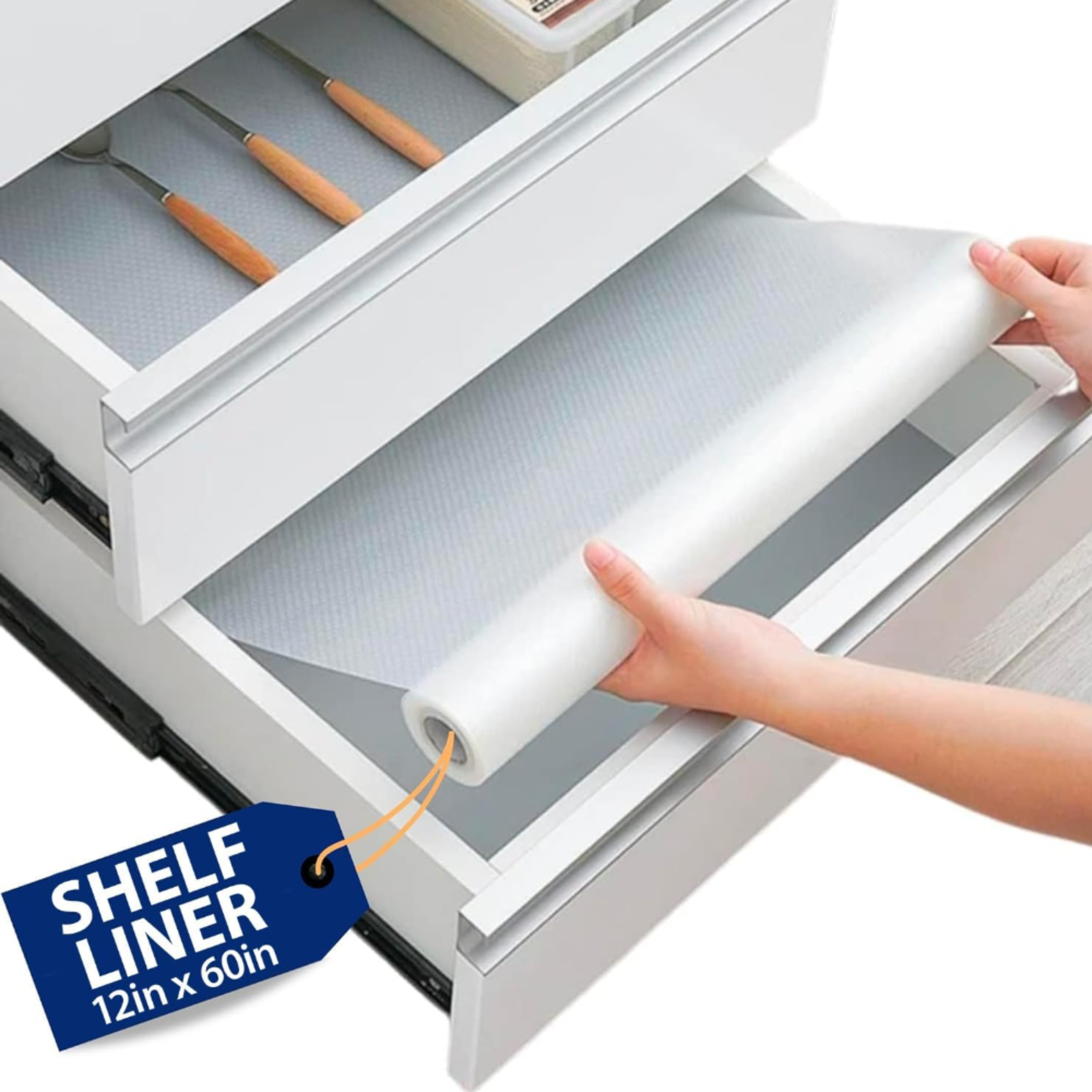 waterproof kitchen shelf liner – non-slip cabinet & drawer liner, easy clean & durable mat