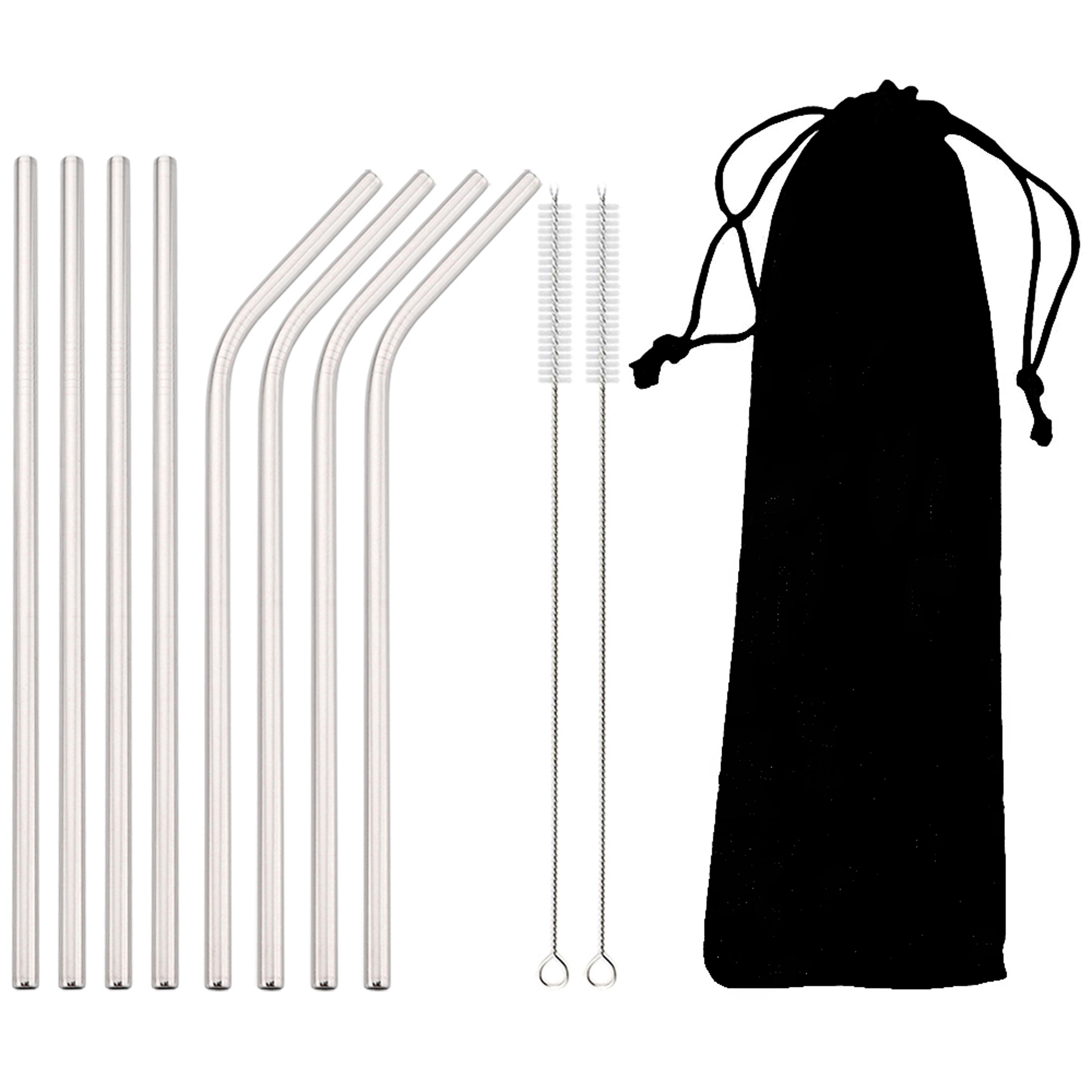 Colorful 304 Stainless Steel Metal Straws Set Reusable Drinking Straws With Brush  Cocktail Straw 6