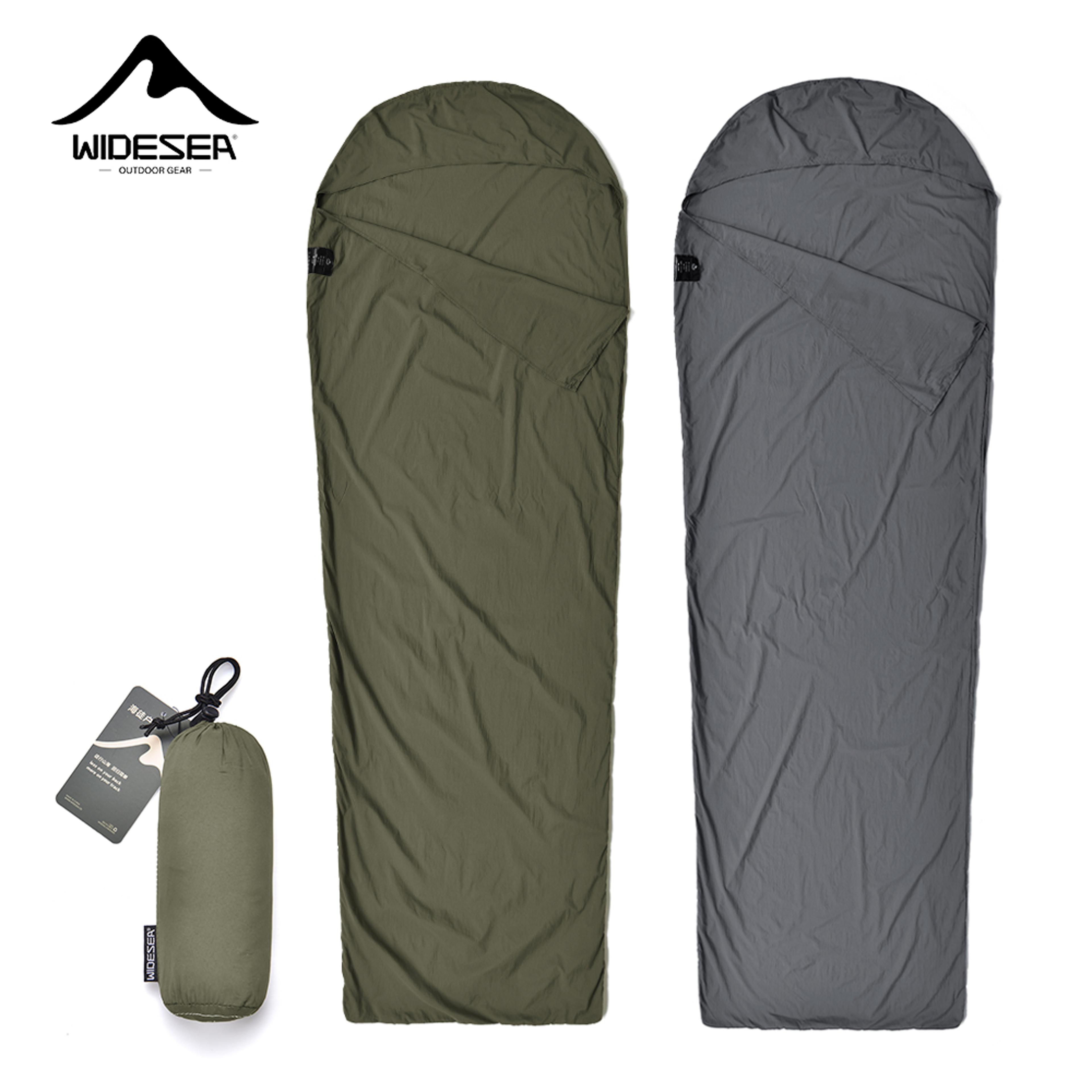 ultralight mummy sleeping bag liner for outdoor camping, backpack liner single person travel sleeping bag lightweight