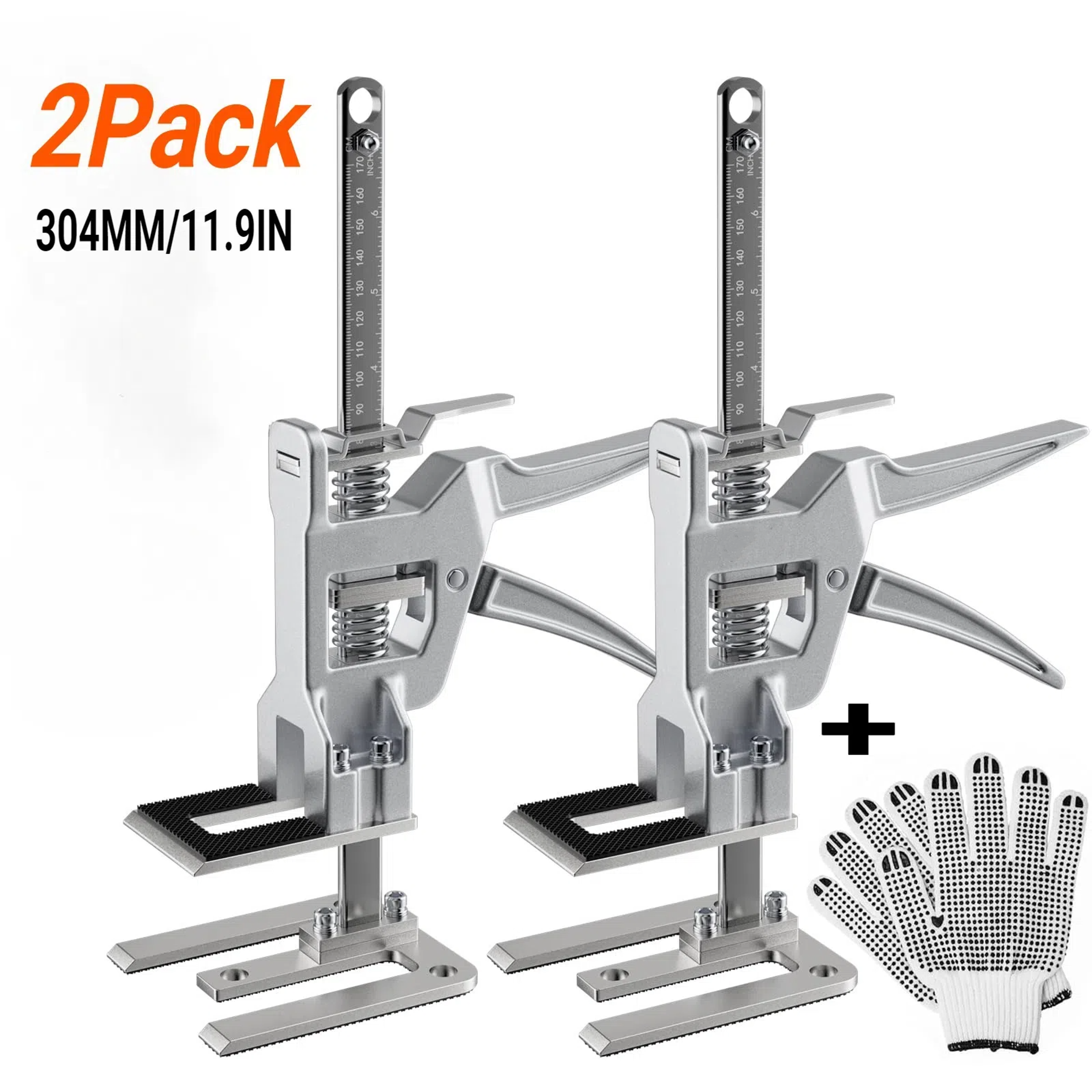 2Pack Stainless Steel Furniture Lifter Tool Labor Saving Arm Jack For Easy Door Tile And Cabinet In 6