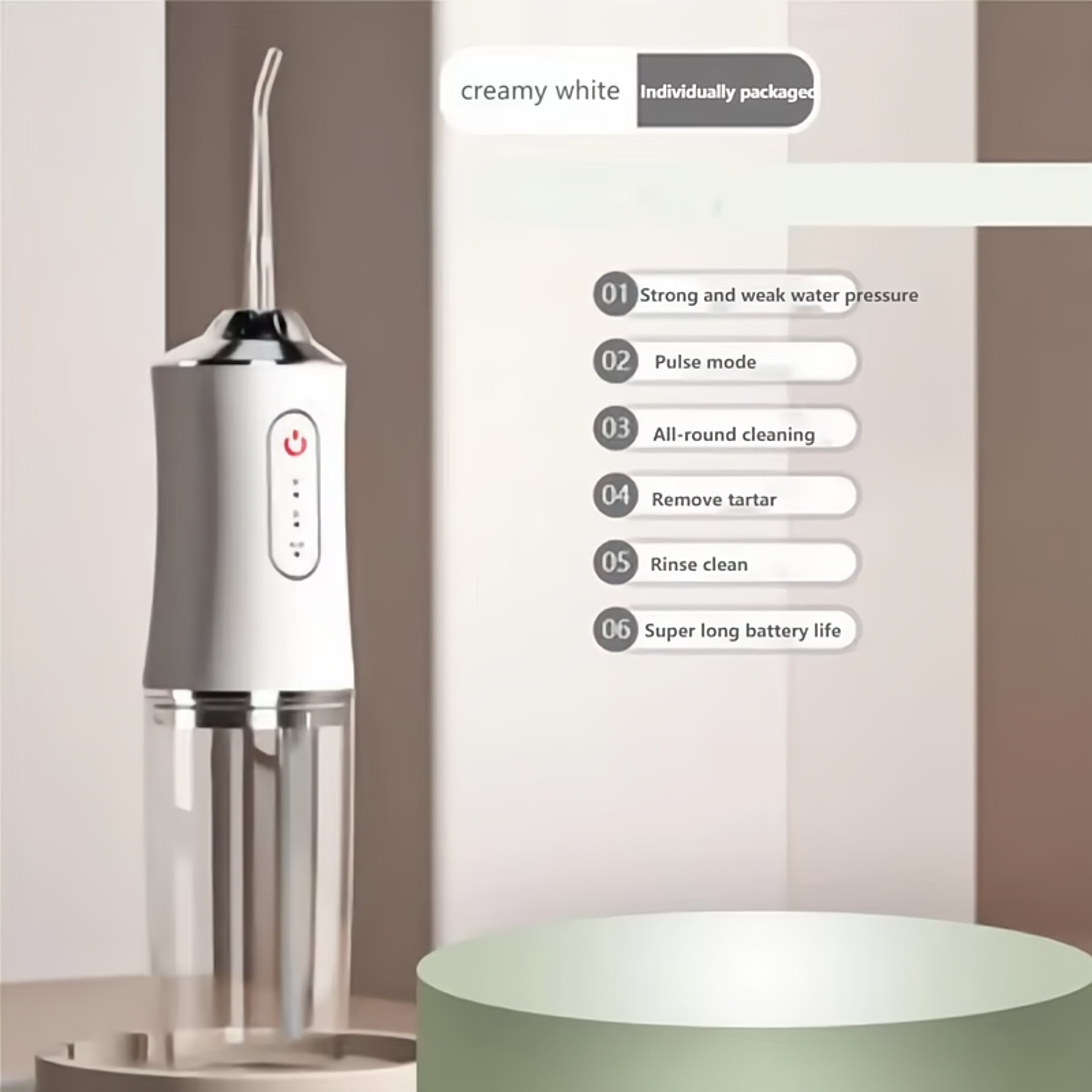 Dental Water Flosser Oral Irrigator Portable Electric Tooth Cleaner With 3 Modes For NoHarm Teeth C 2