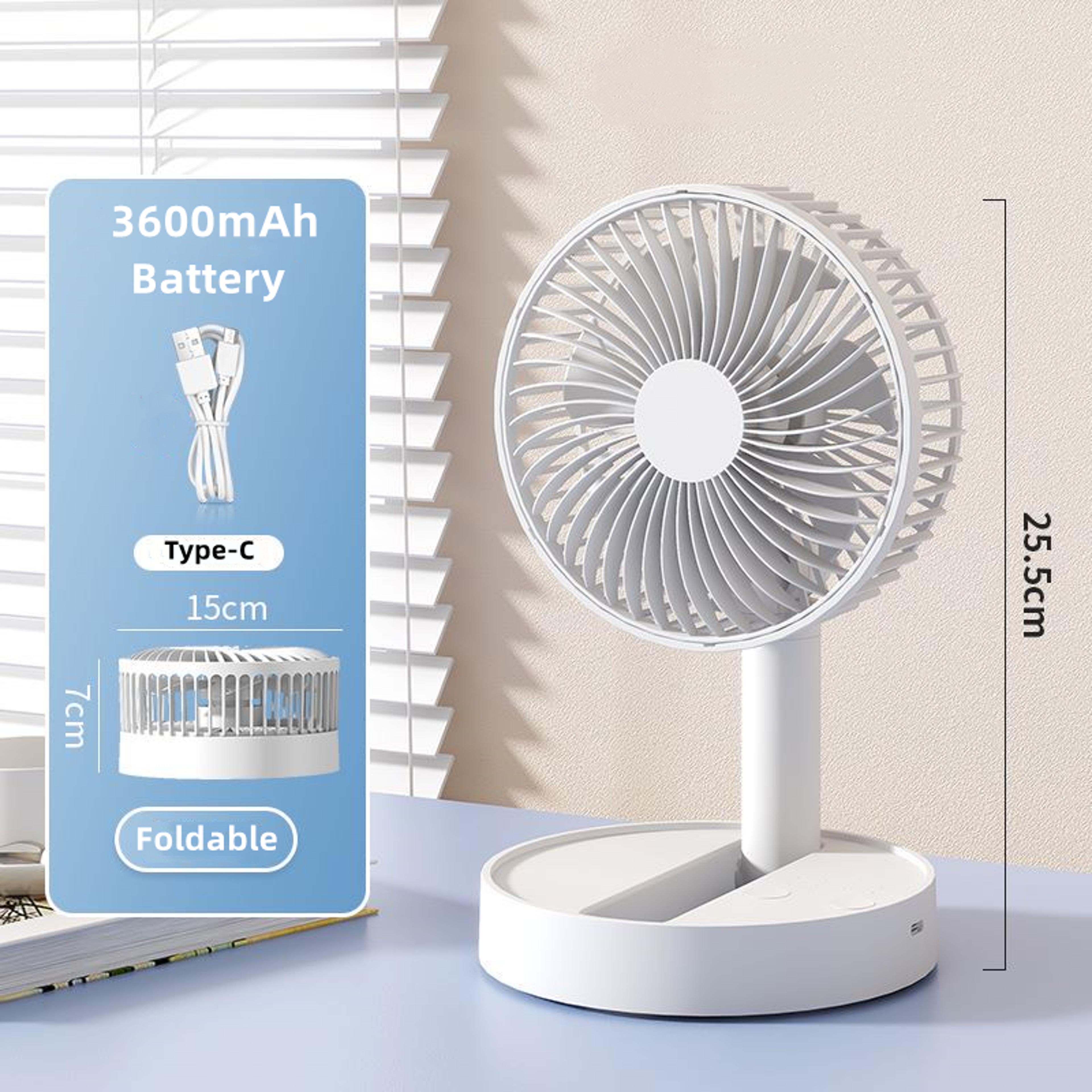 Portable 5200mAh Table Fan Foldable Rechargeable Mini Fan With 4 Speeds  AutoOff Timer For Personal 6