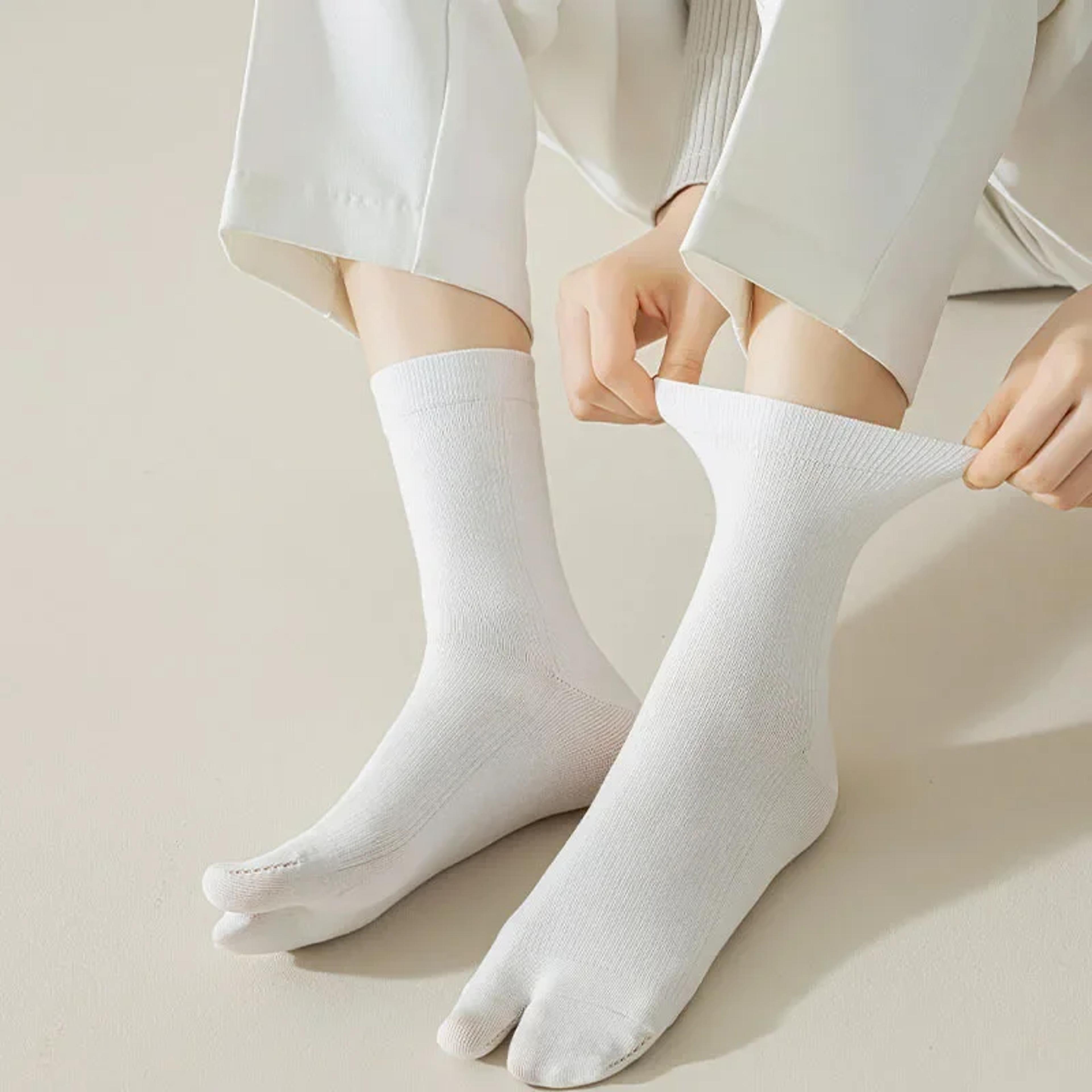 fashion japanese style tabi toe socks for men, women, summer fiber two-finger socks kimono, flip flop sandals