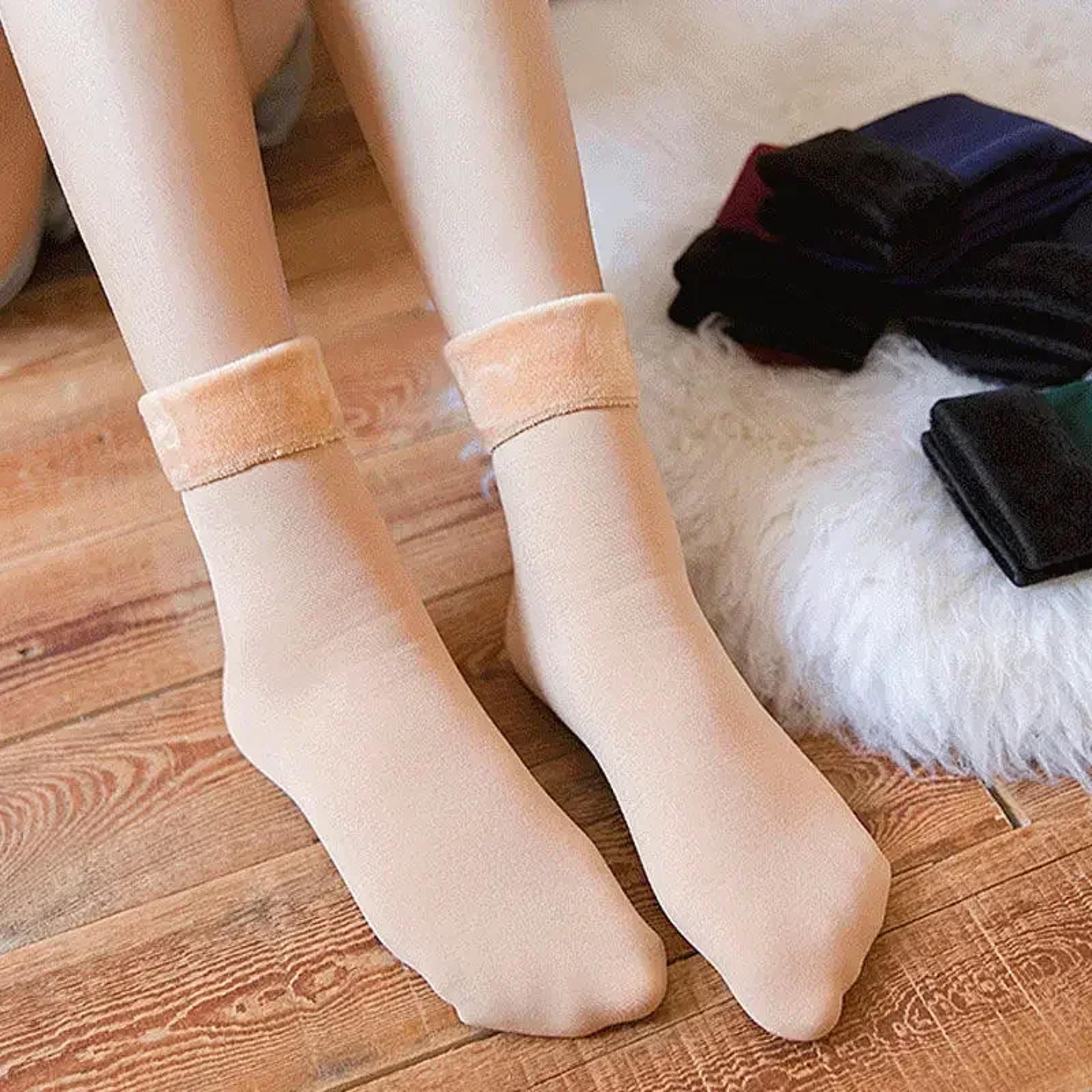 5Pair Womens Winter Thermal Socks Thicken Warm Cashmere Wool Blend Short Socks For Boots Snow Home