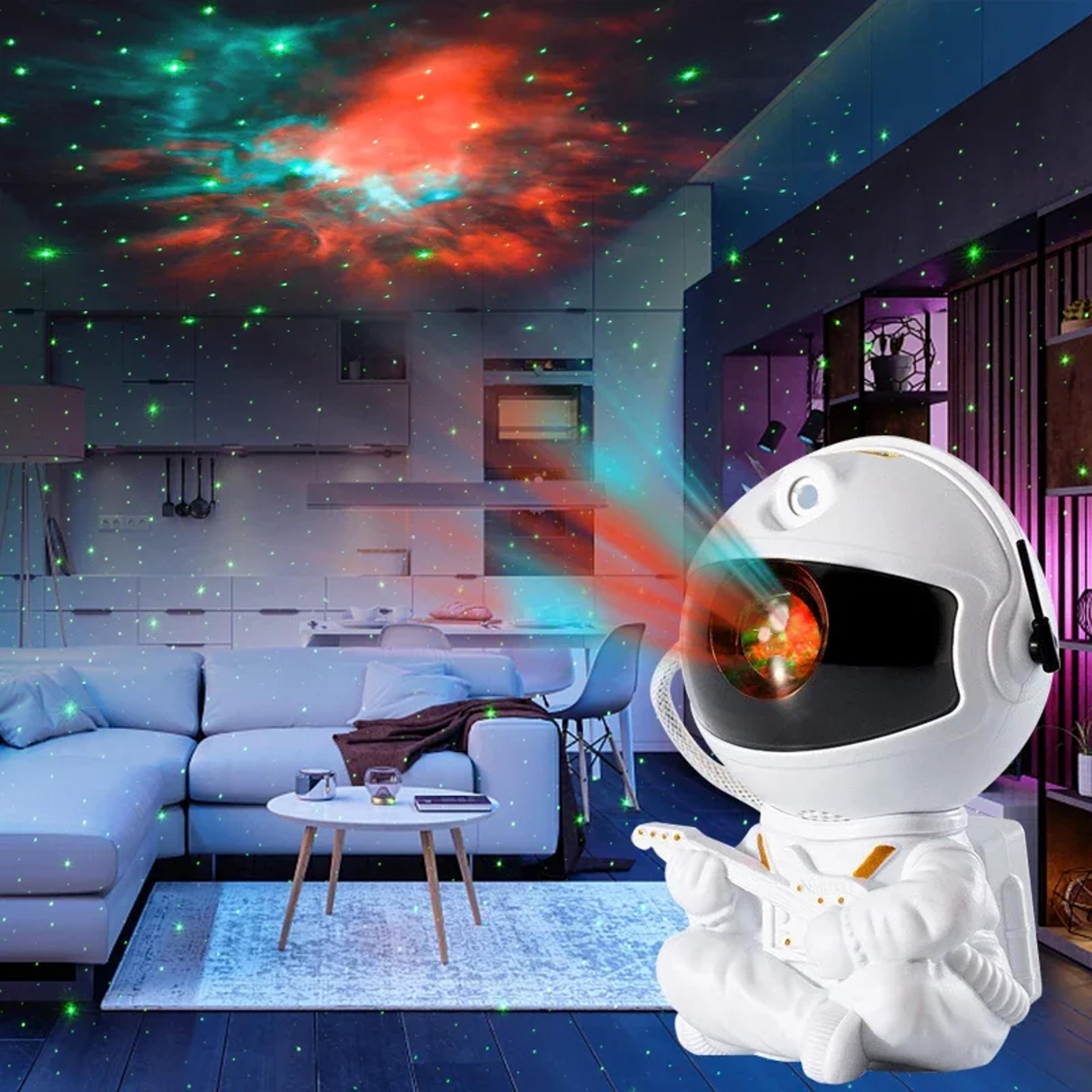galaxy star projector night light with astronaut, led starry sky projector lamp for bedroom, kids room decor, children's