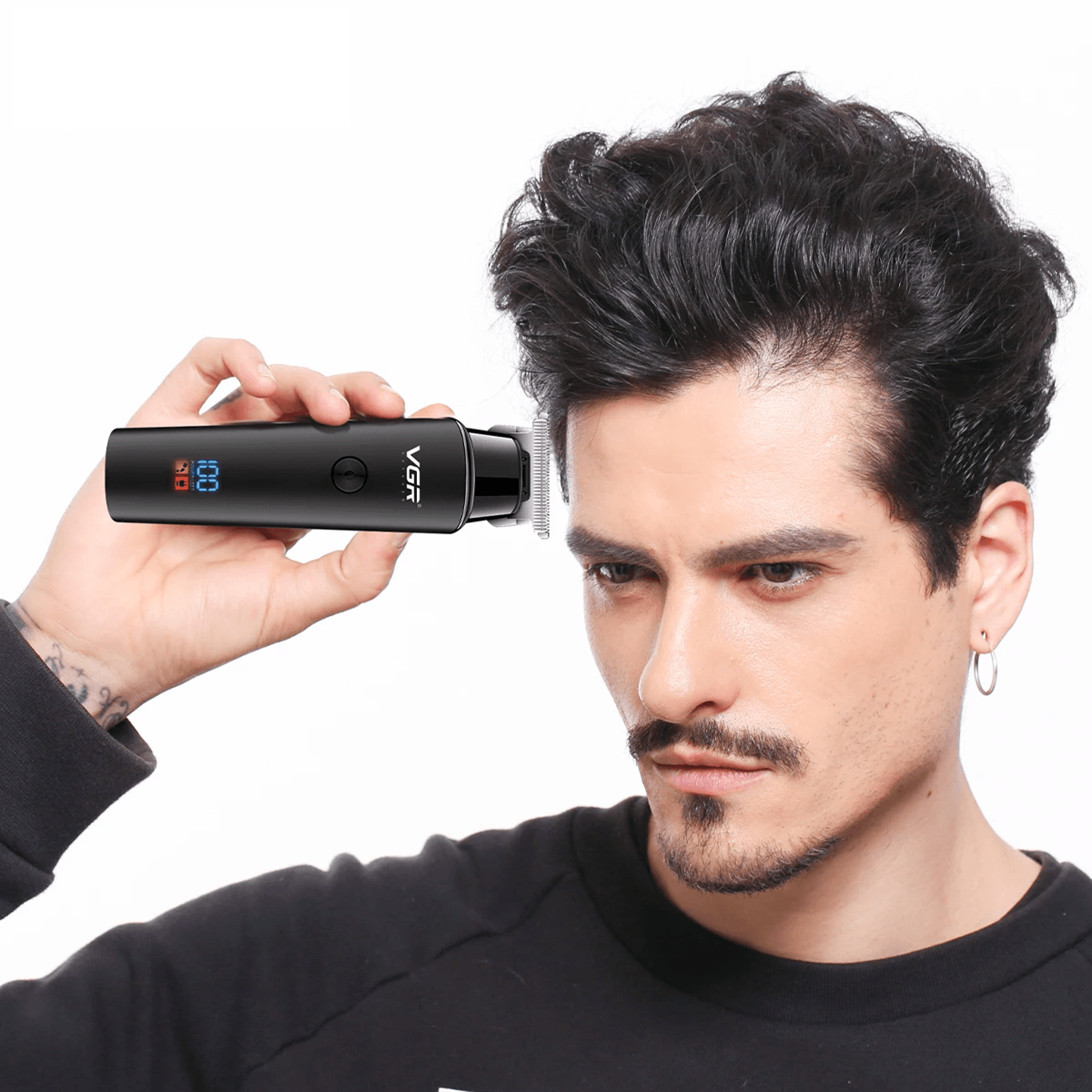 hair trimmer professional: cordless rechargeable electric hair clipper with led display & precision blades