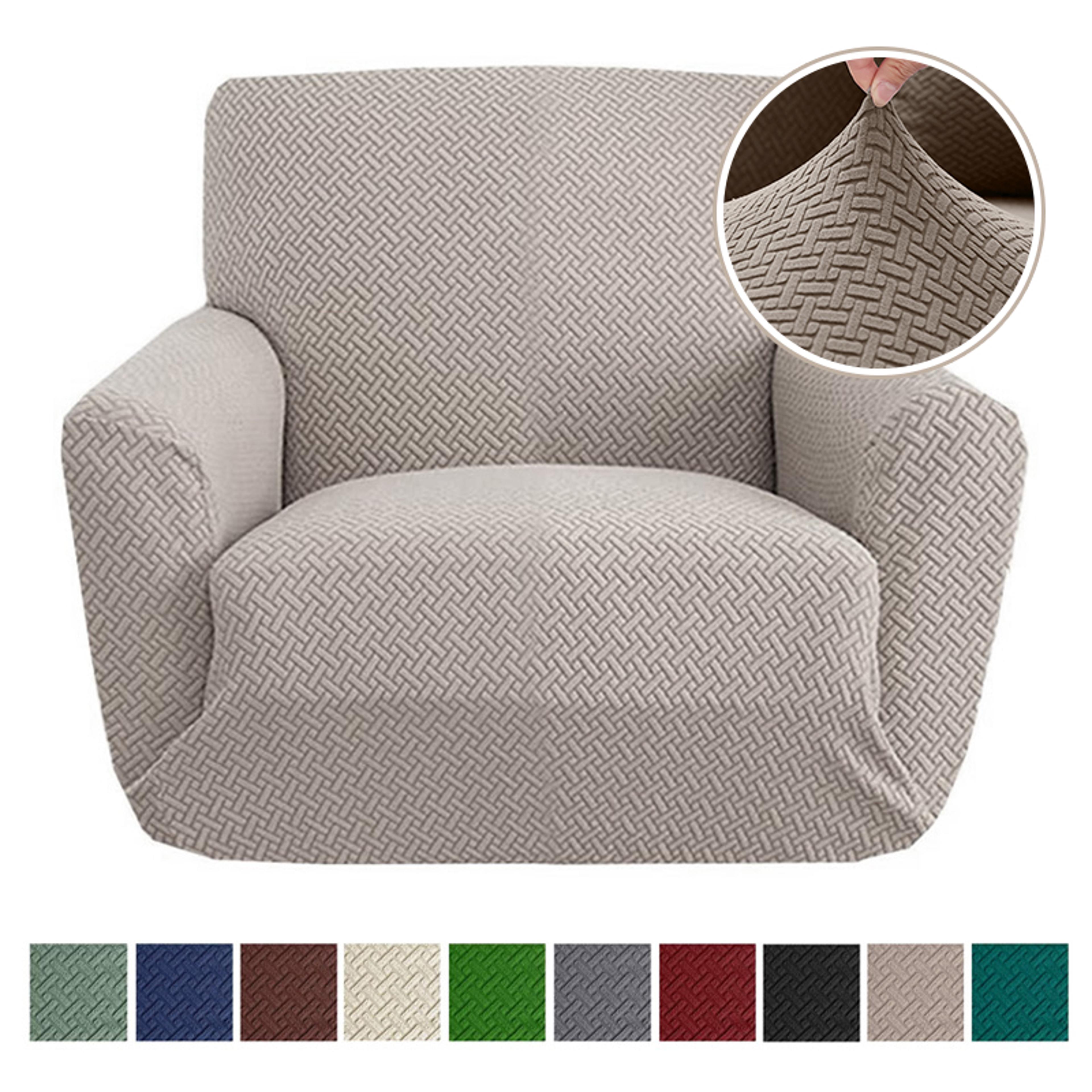 elegant jacquard polyester armchair sofa cover for living room, elastic 1-seat slipcover, machine washable furnitures