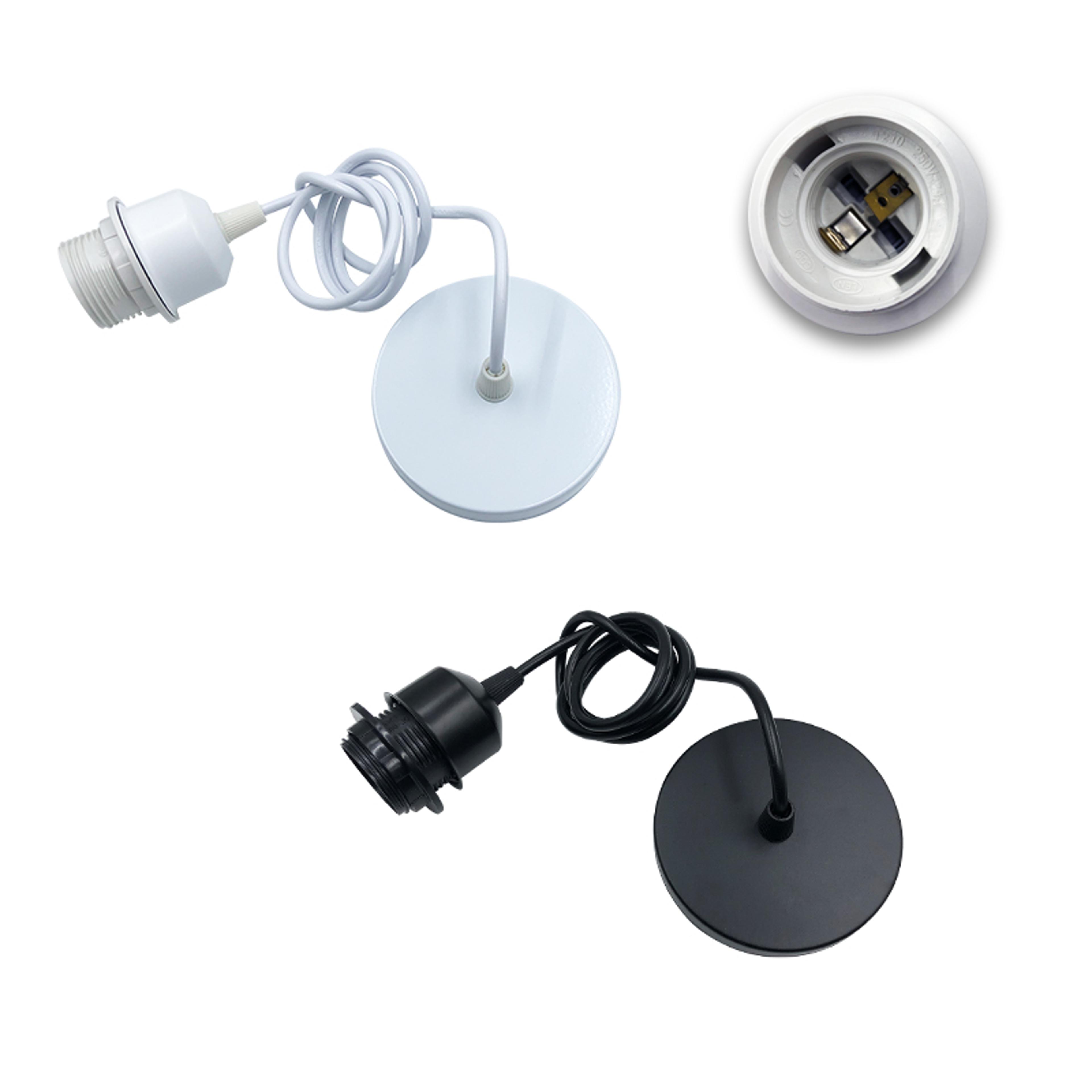 vintage e27 hanging lamp holder with 1m/1.5m wire, ceiling pendant light socket base for diy chandelier & hanging light