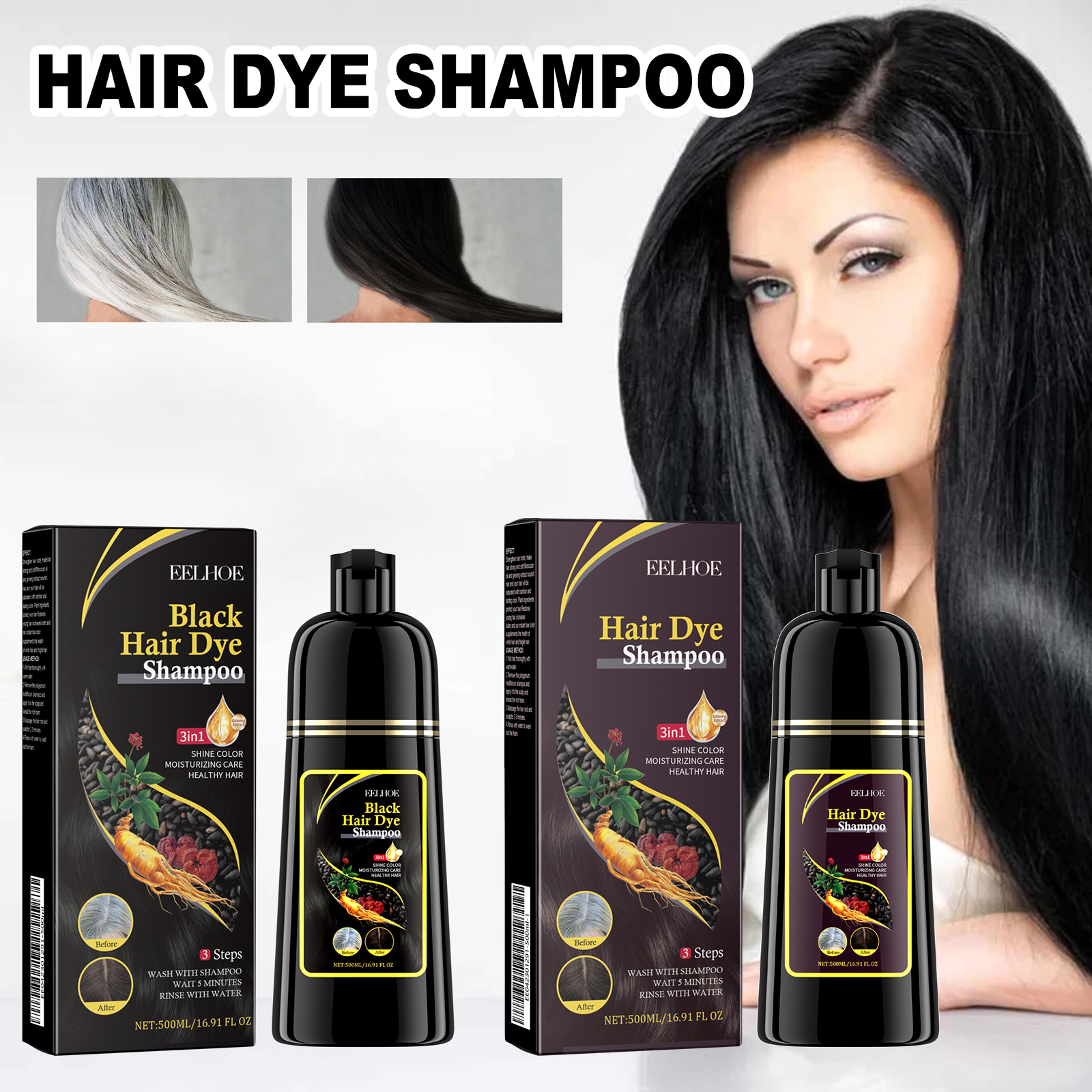 Brown Hair Dyeing Shampoo Lasting Coloring Deeply Nourishing Formula To Reduce Breakage Promote Sca 1
