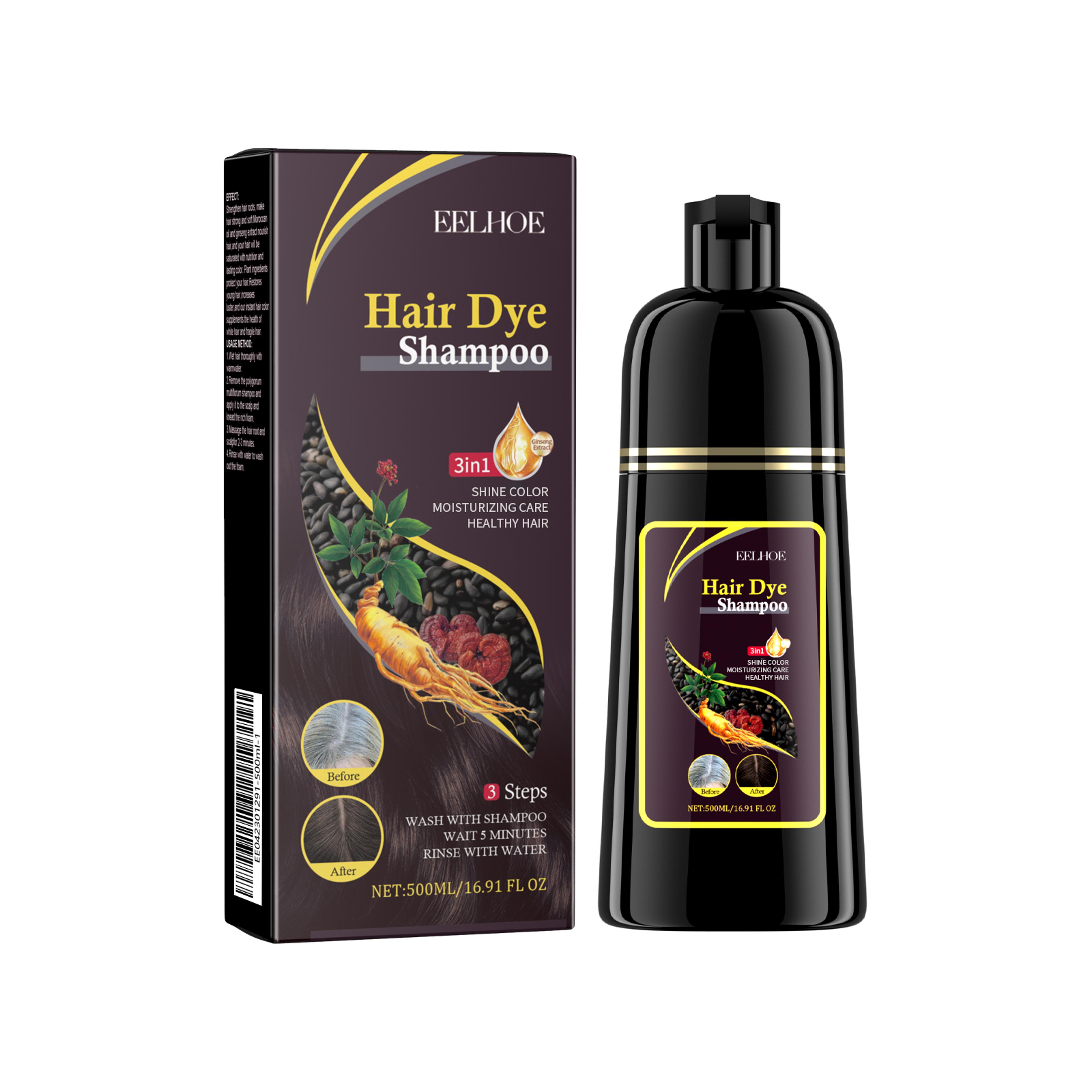 Brown Hair Dyeing Shampoo Lasting Coloring Deeply Nourishing Formula To Reduce Breakage Promote Sca 8