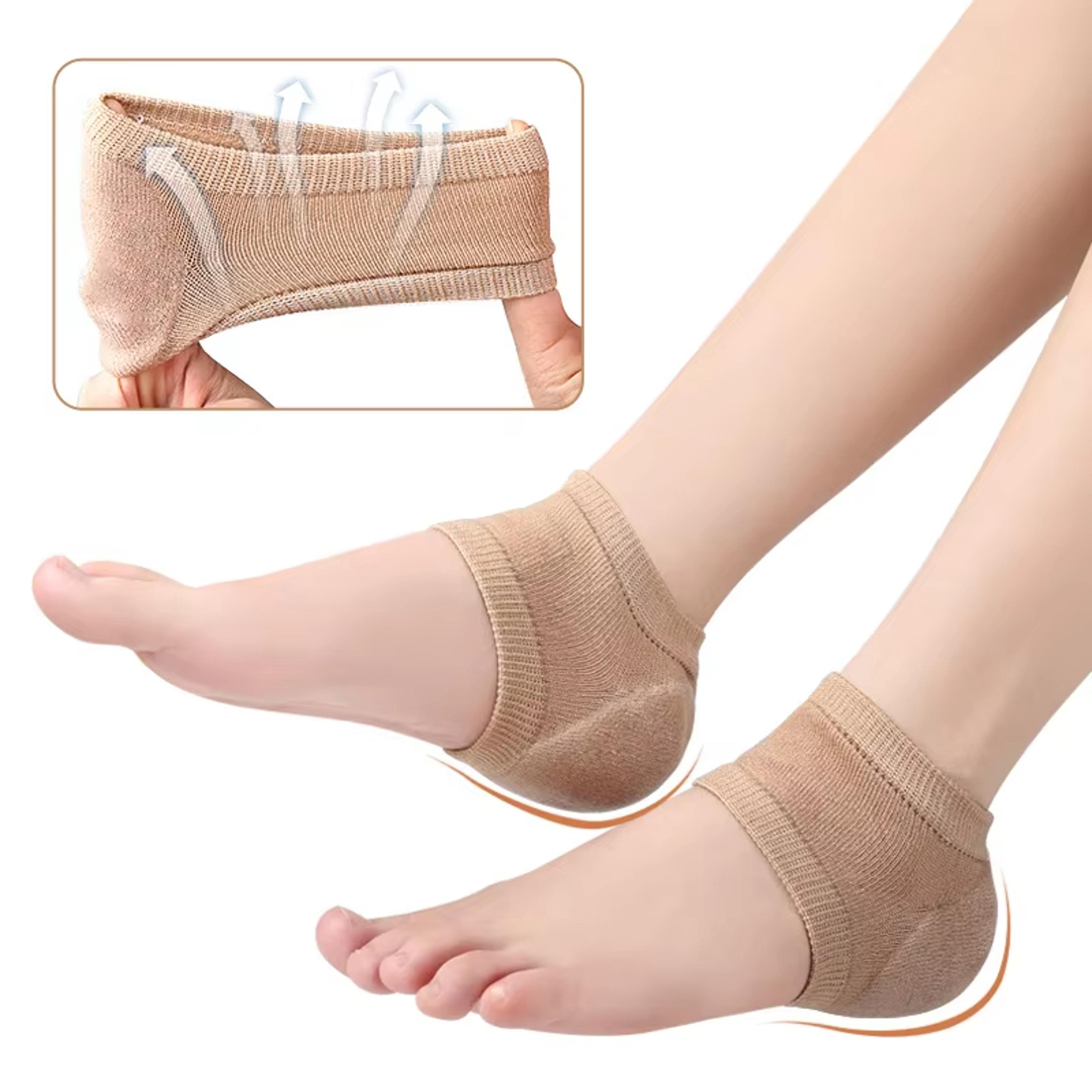 gel silicone heel protectors, heel pads & cups for plantar fasciitis support, foot care, skin repair