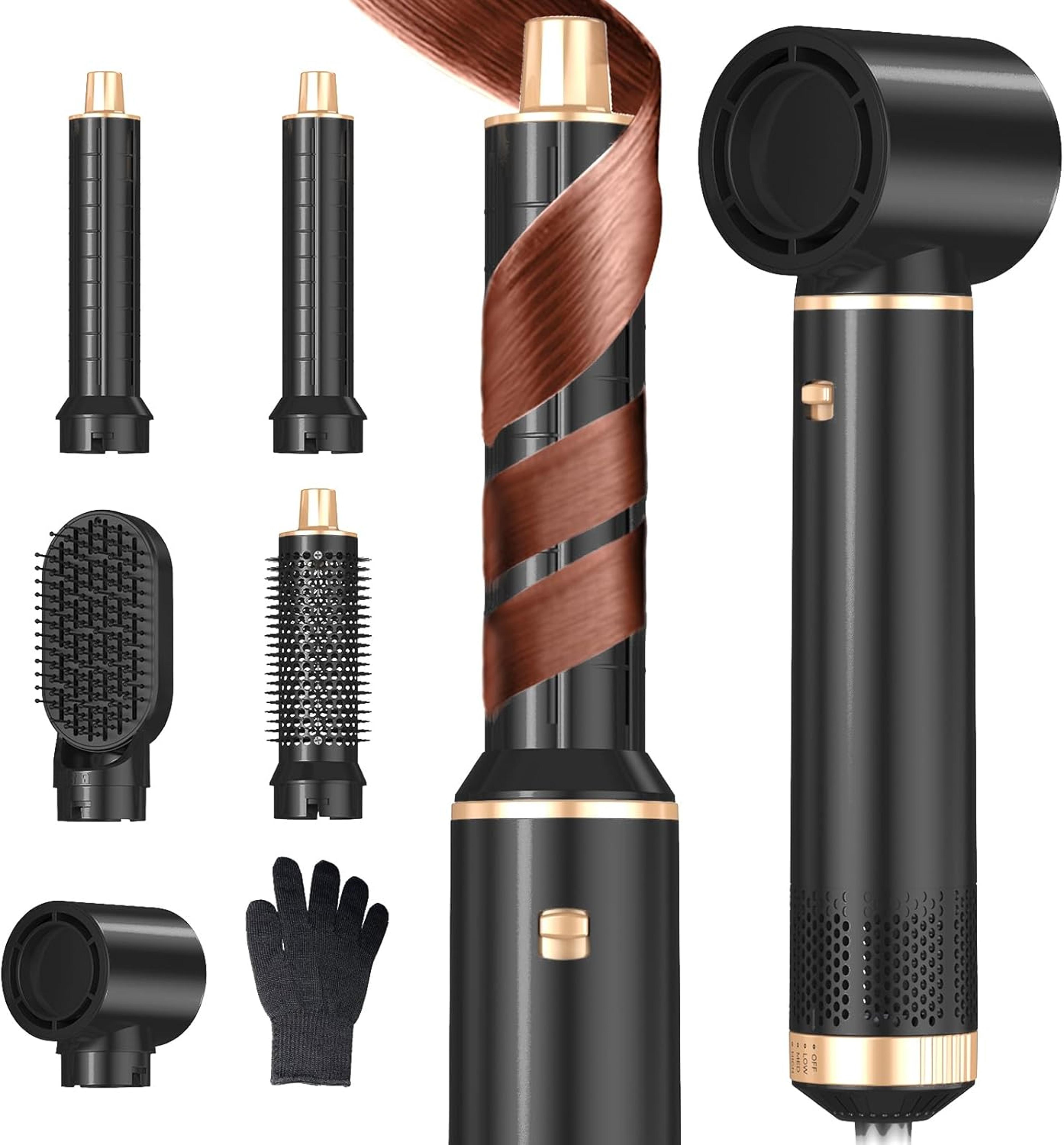 5 In 1 Hair Dryer Brush  Hot Air Curling Brush Negative Ion Air Styler For All Hair Types Perfect F 6