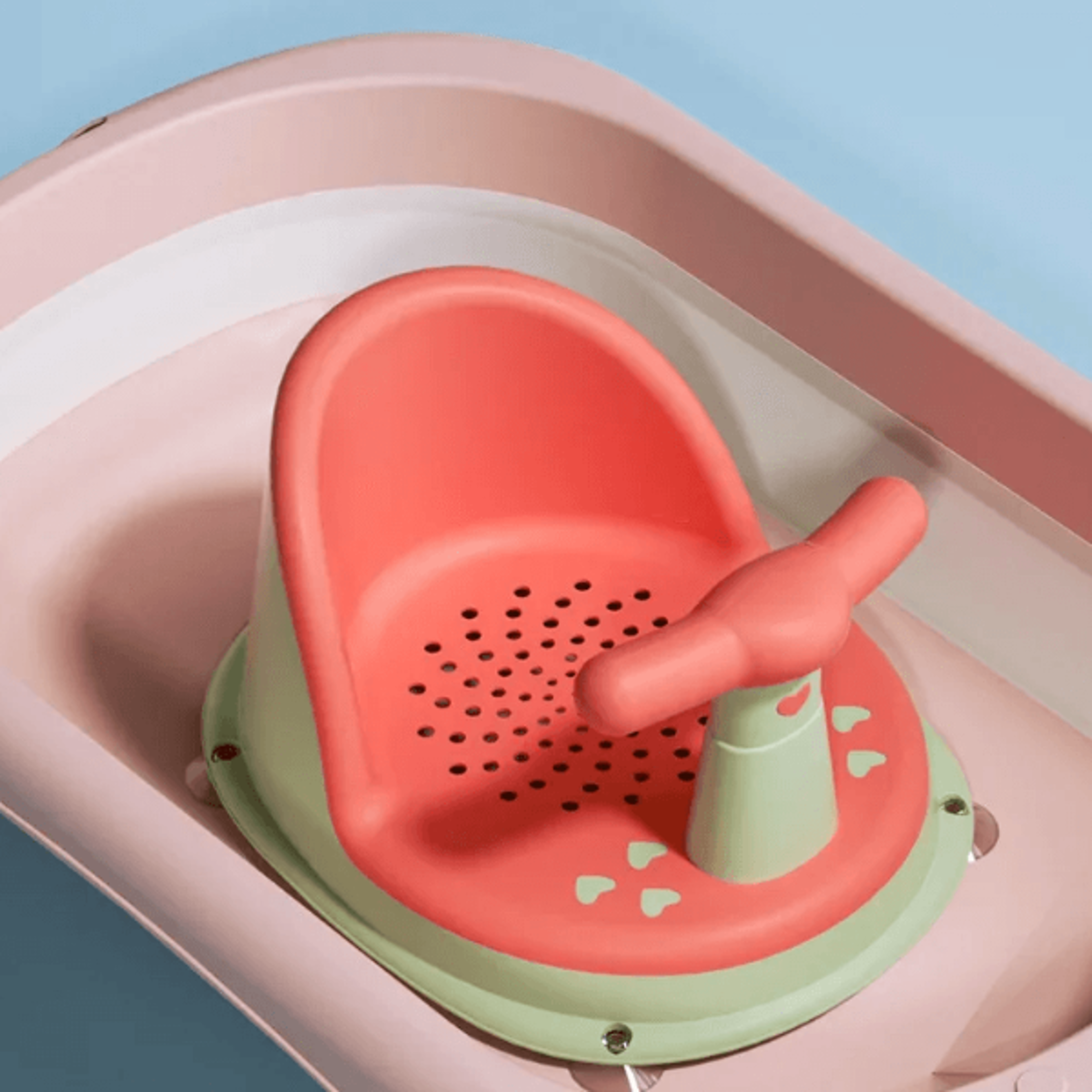 baby shower chair with body support, portable bath seat for newborns and toddlers, infant bathing essentials