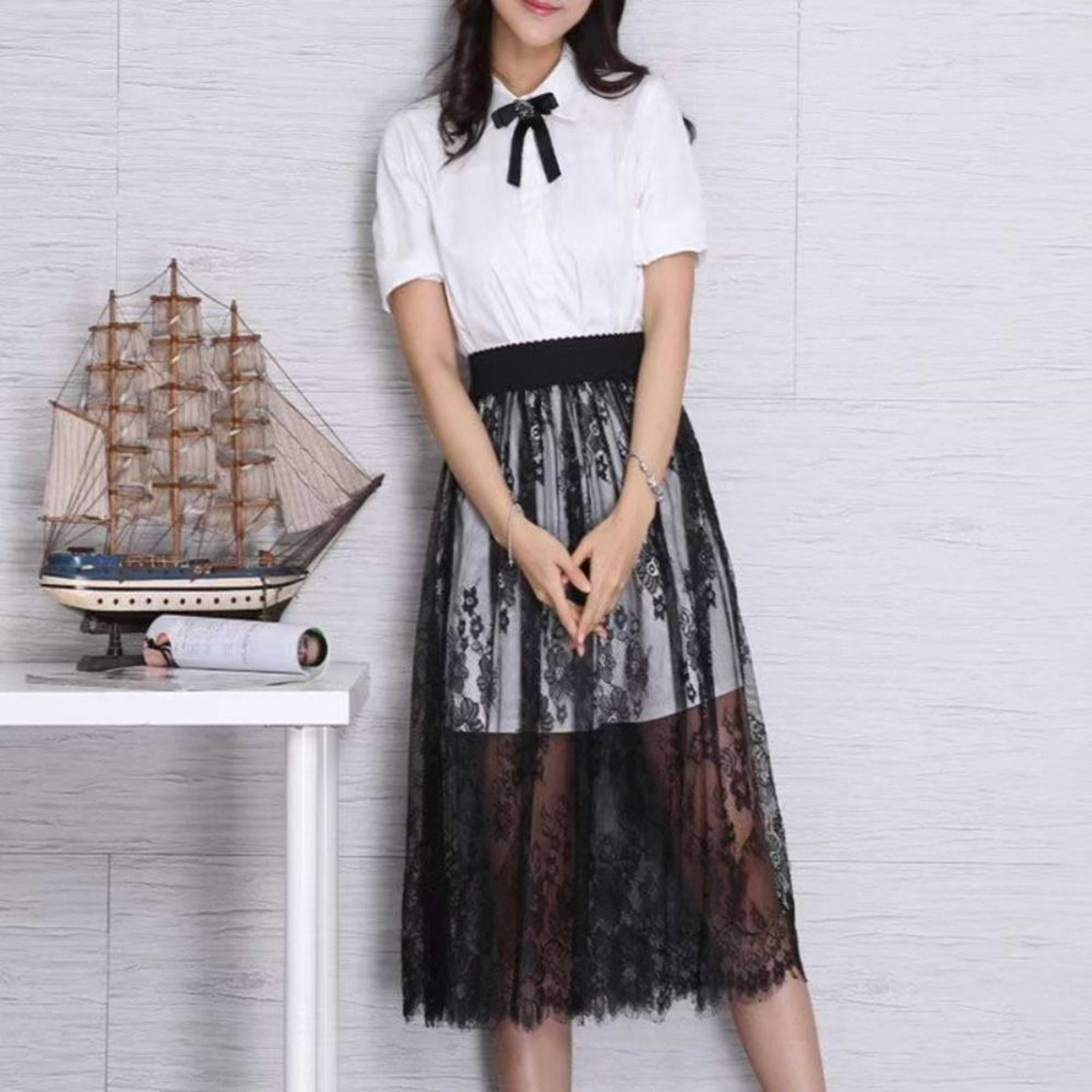 Soft Flower Lace Underskirt Anti Glare Safety Slip For Cheongsam 75cm Loose Lining Petticoat For Wo 3