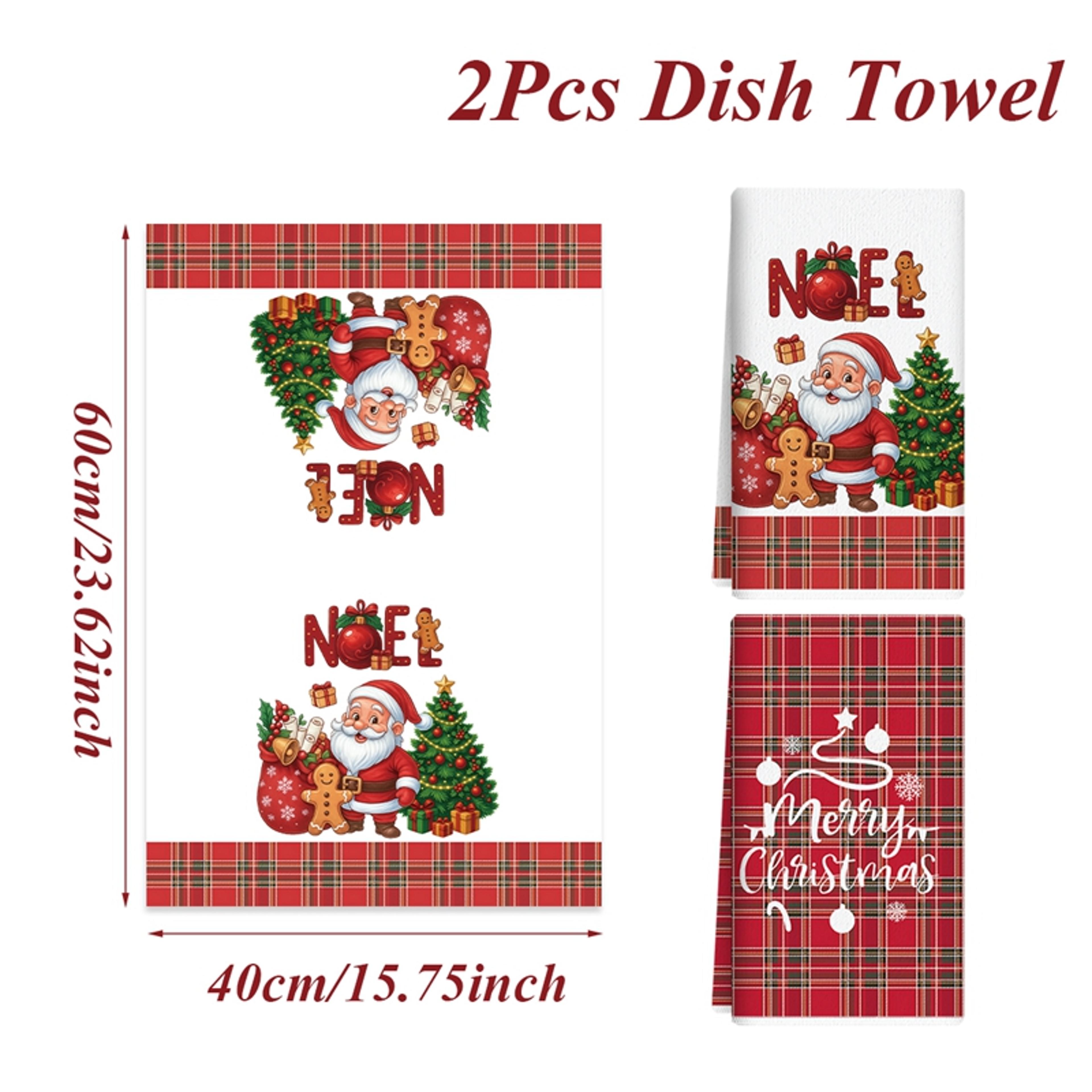 Merry Christmas Kitchen Towels Navidad Natal Dish Towel Santa Claus Party Decoration New Year Gift  5