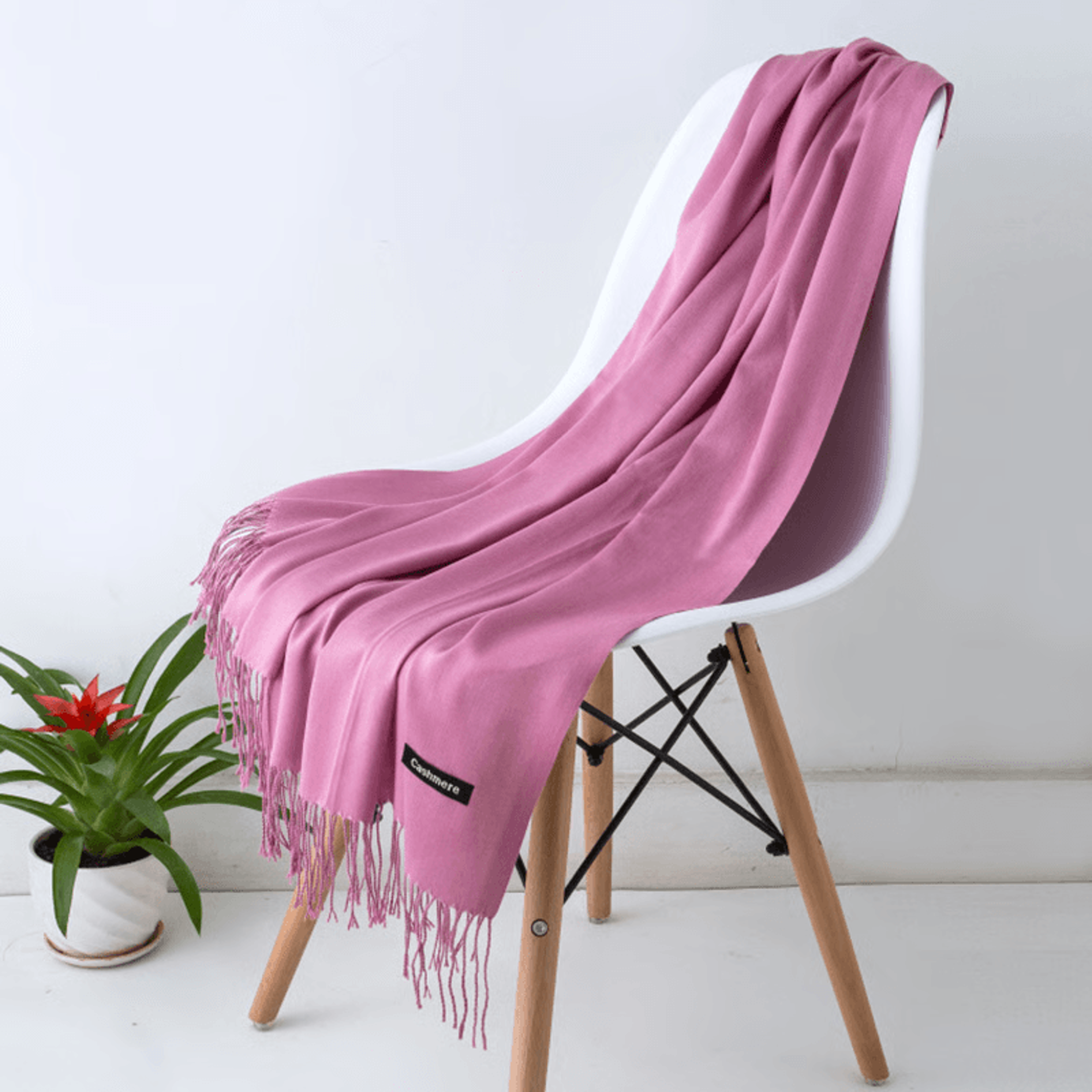 Tassel cashmere wrap for holiday gifting