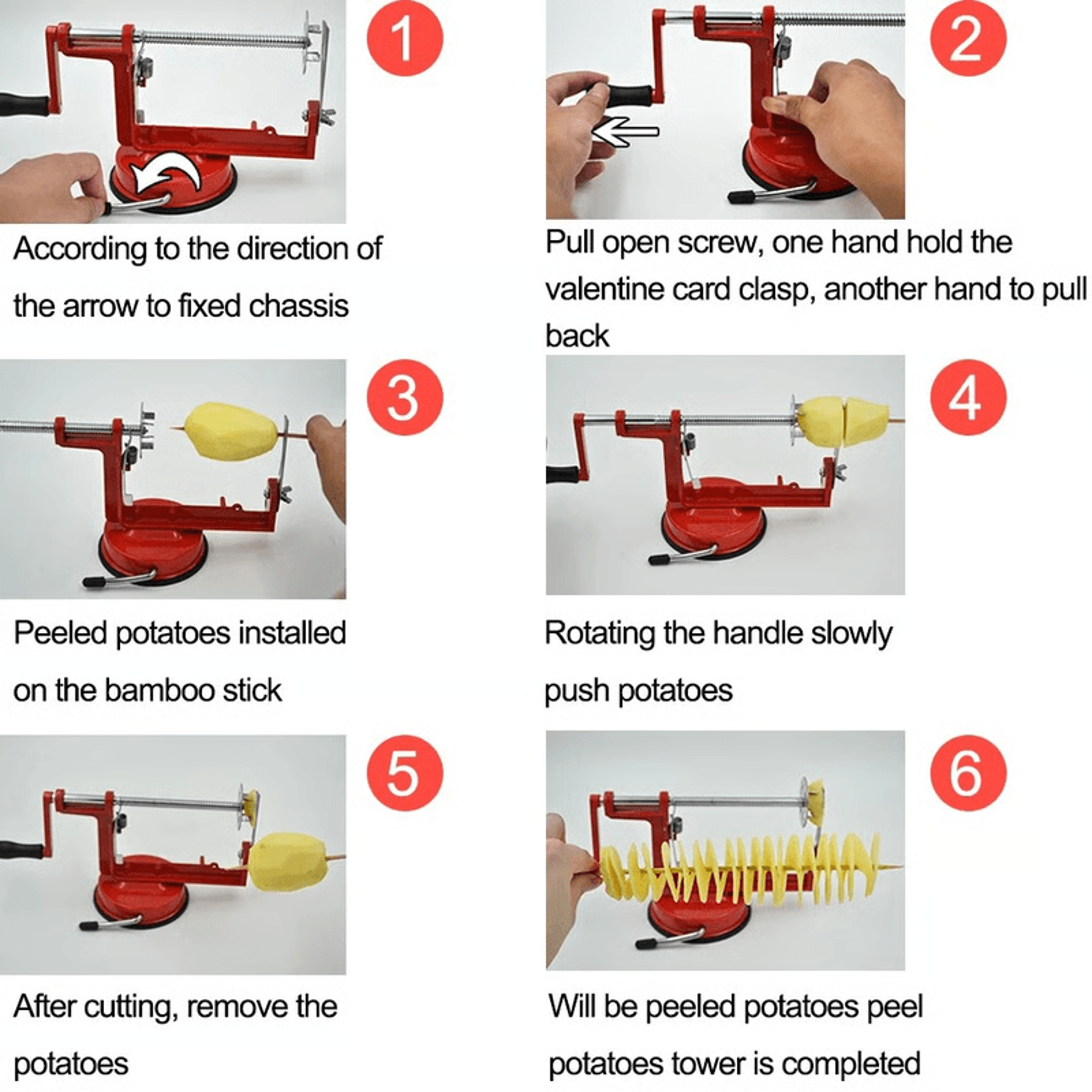 apple spiral slices created by peeler tool
