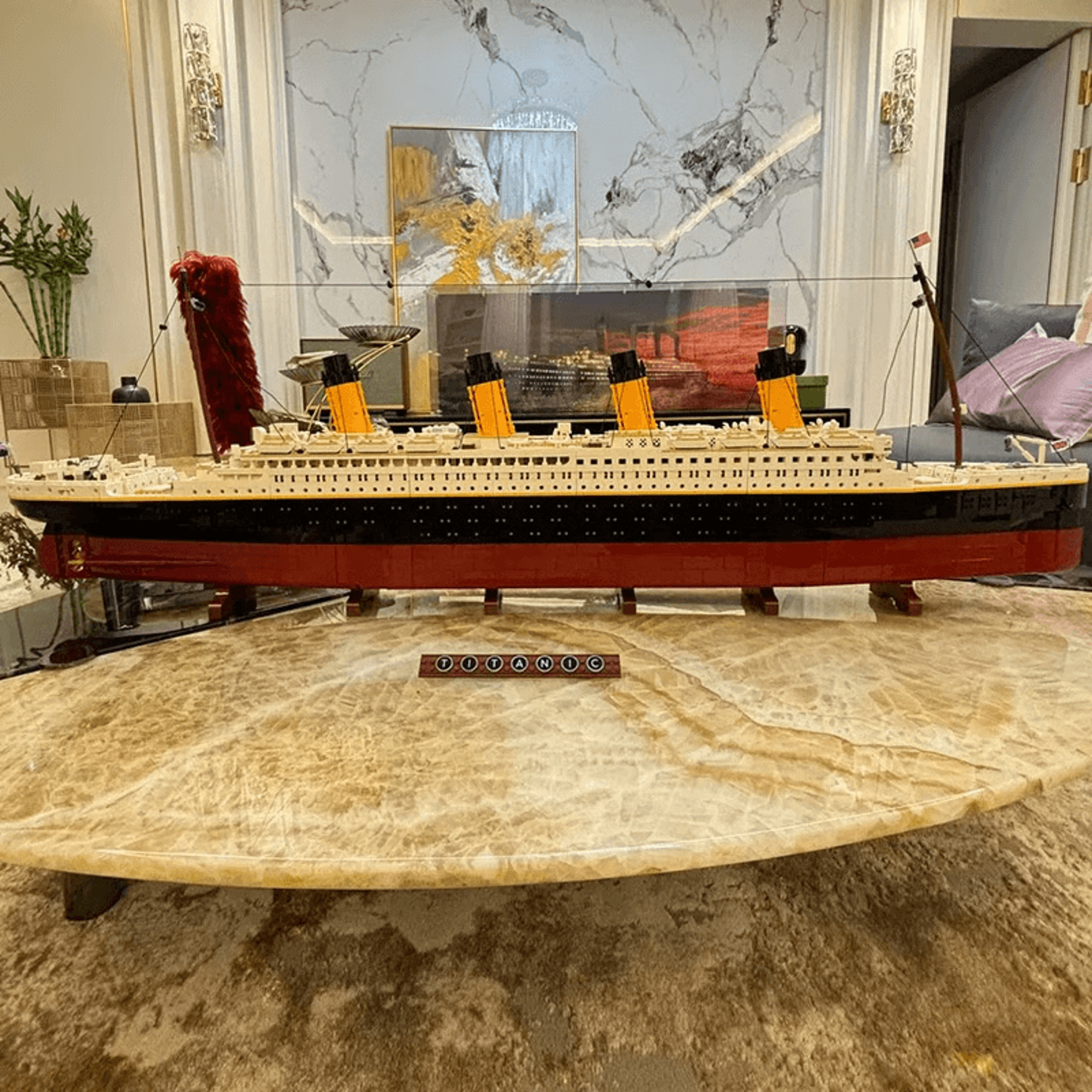 historical titanic ship replica building set completed