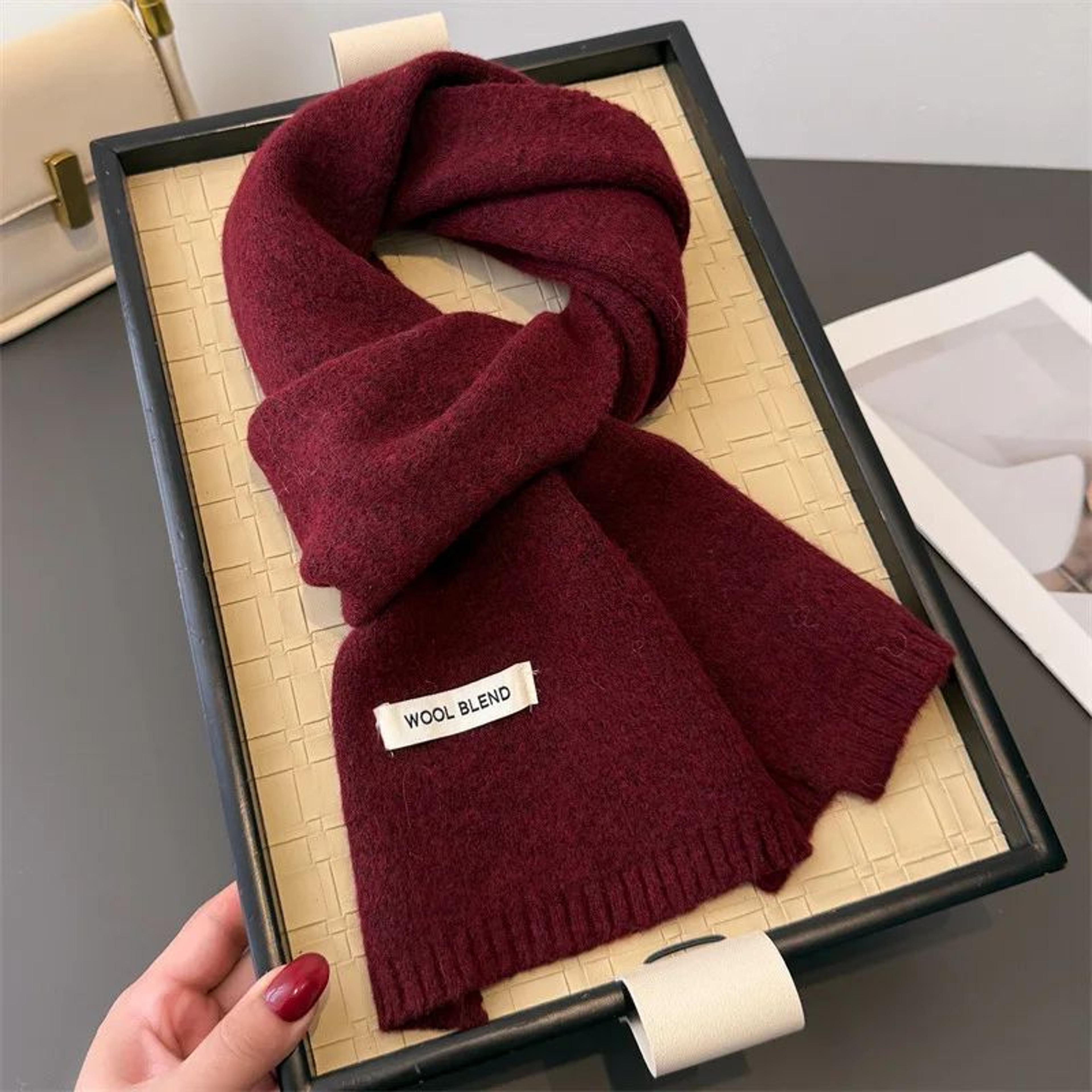 Cozy scarf worn indoors and outdoors